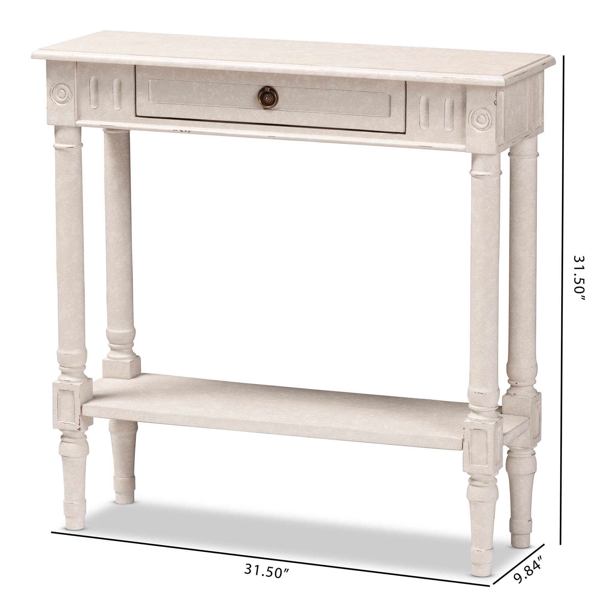 Ariella Country Cottage Farmhouse 1-Drawer Console Table