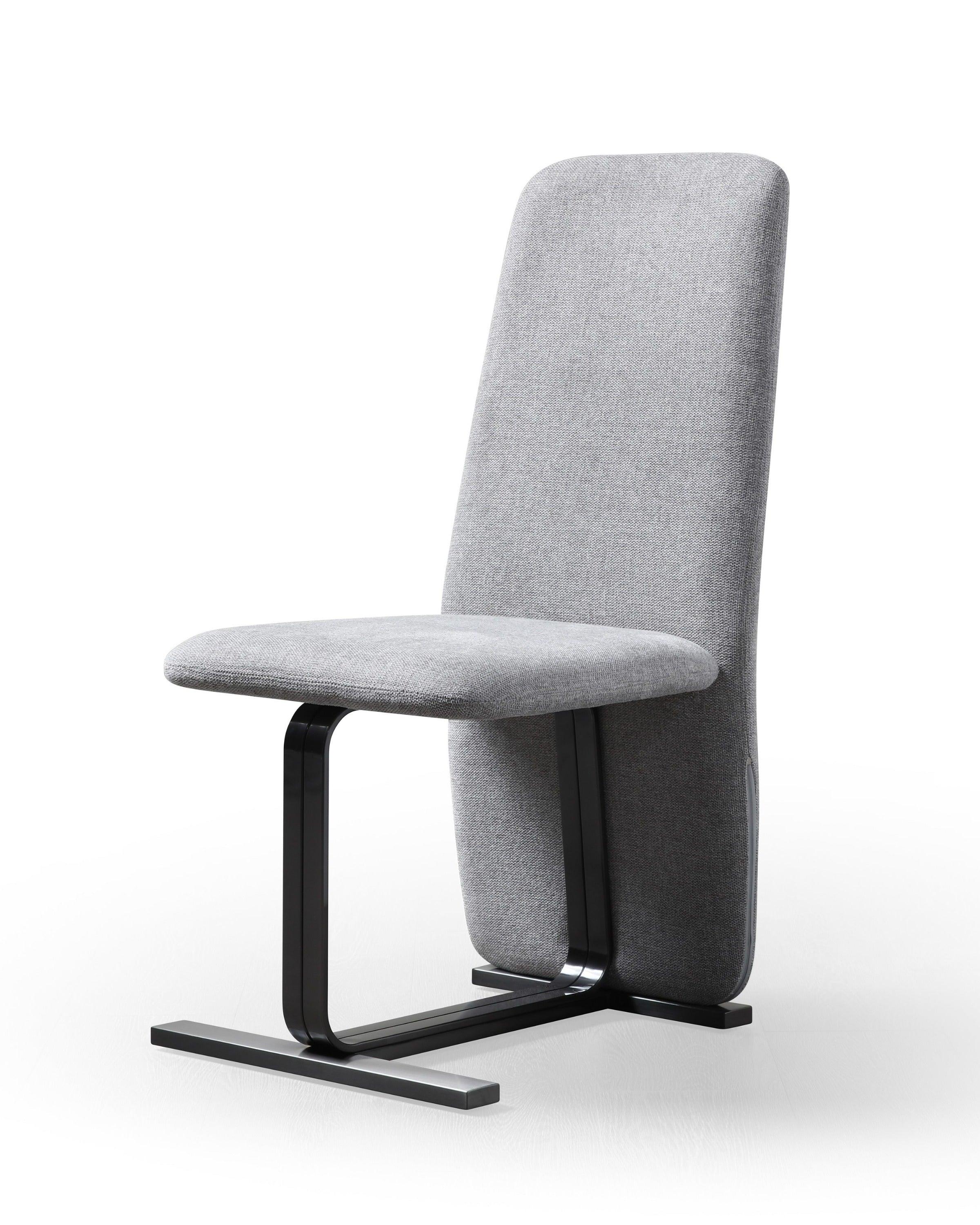 Modrest Tasha Modern Linen Brushed Gunmetal Dining Chair (Set of 2)