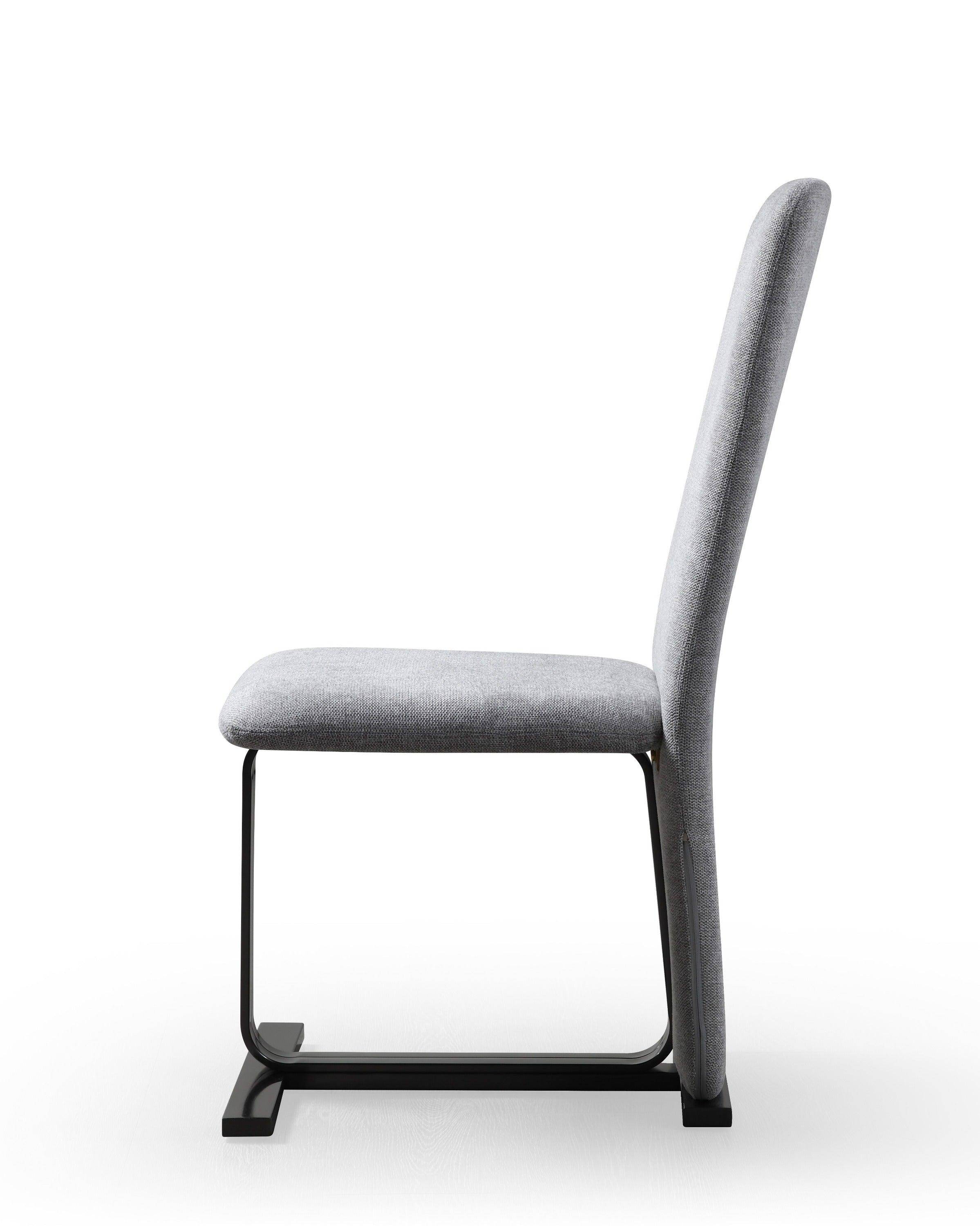 Modrest Tasha Modern Linen Brushed Gunmetal Dining Chair (Set of 2)