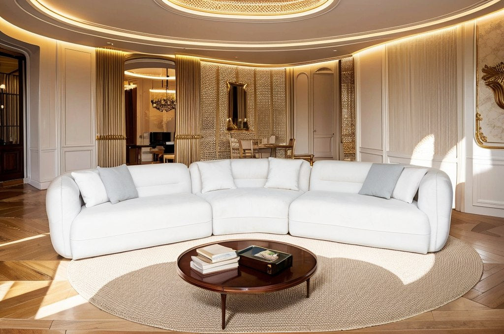 Nomad Modern Fabric Curved Sectional Sofa