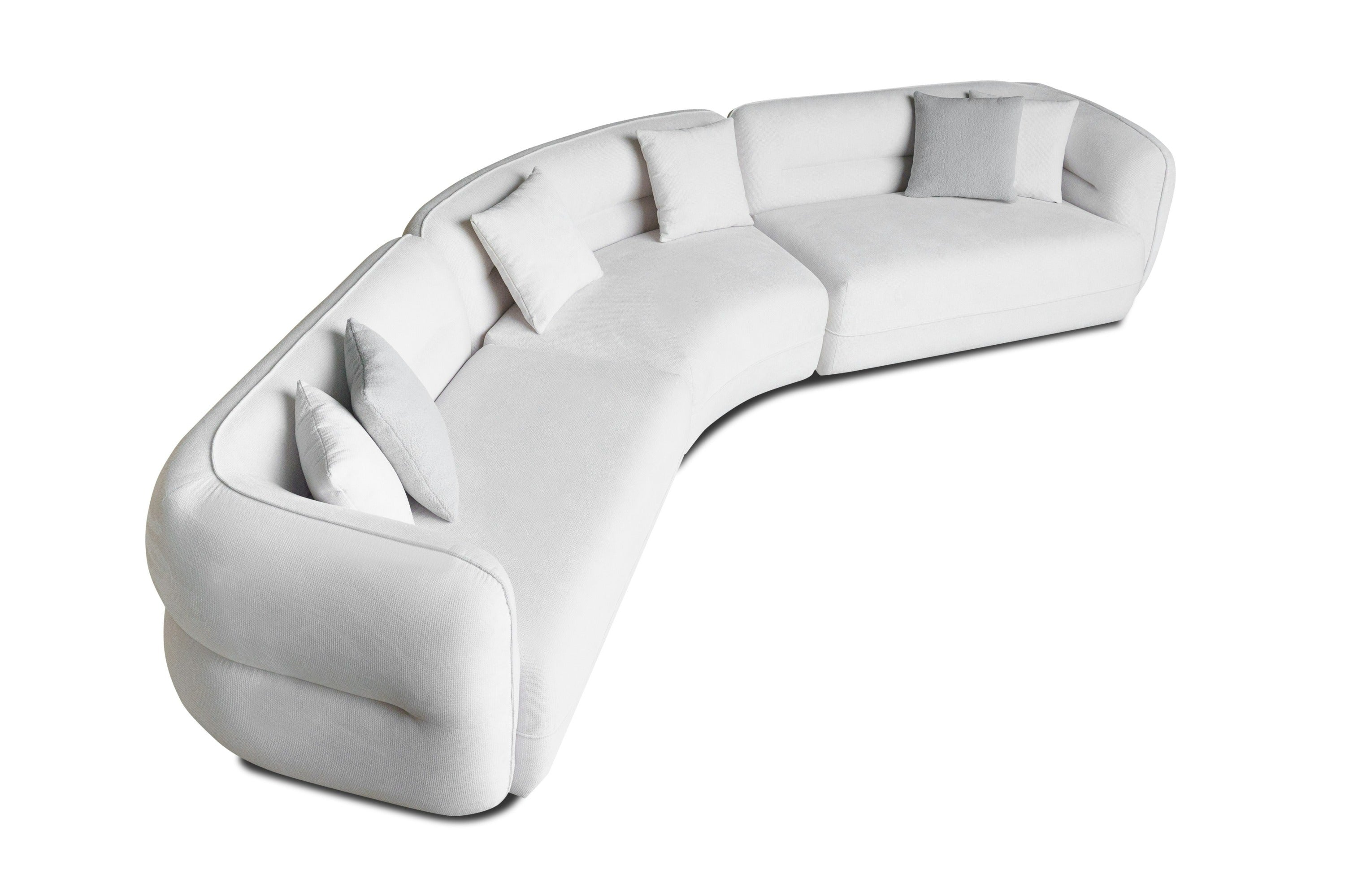 Divani Casa Gypsy Modern Fabric Curved Sectional Sofa