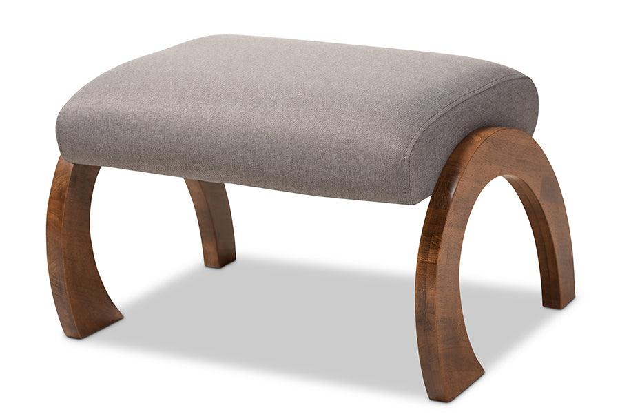 Sandrine Modern and Contemporary Fabric Upholstered Finished Wood Ottoman