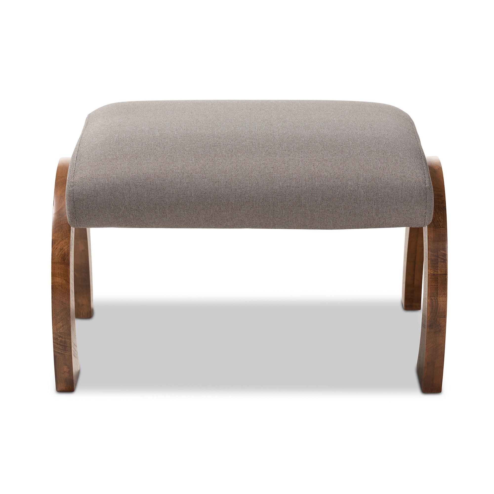 Sandrine Modern and Contemporary Fabric Upholstered Finished Wood Ottoman