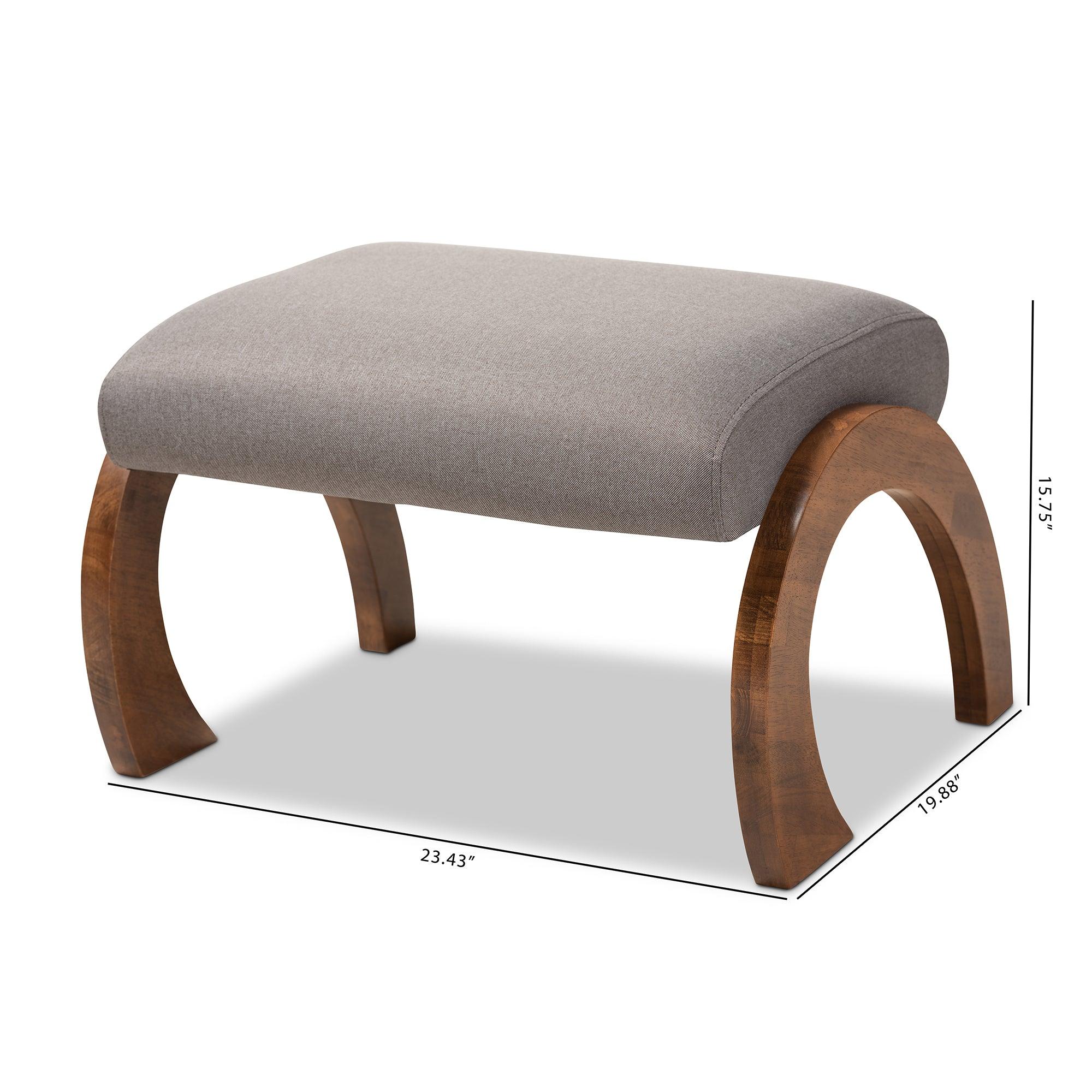 Sandrine Modern and Contemporary Fabric Upholstered Finished Wood Ottoman