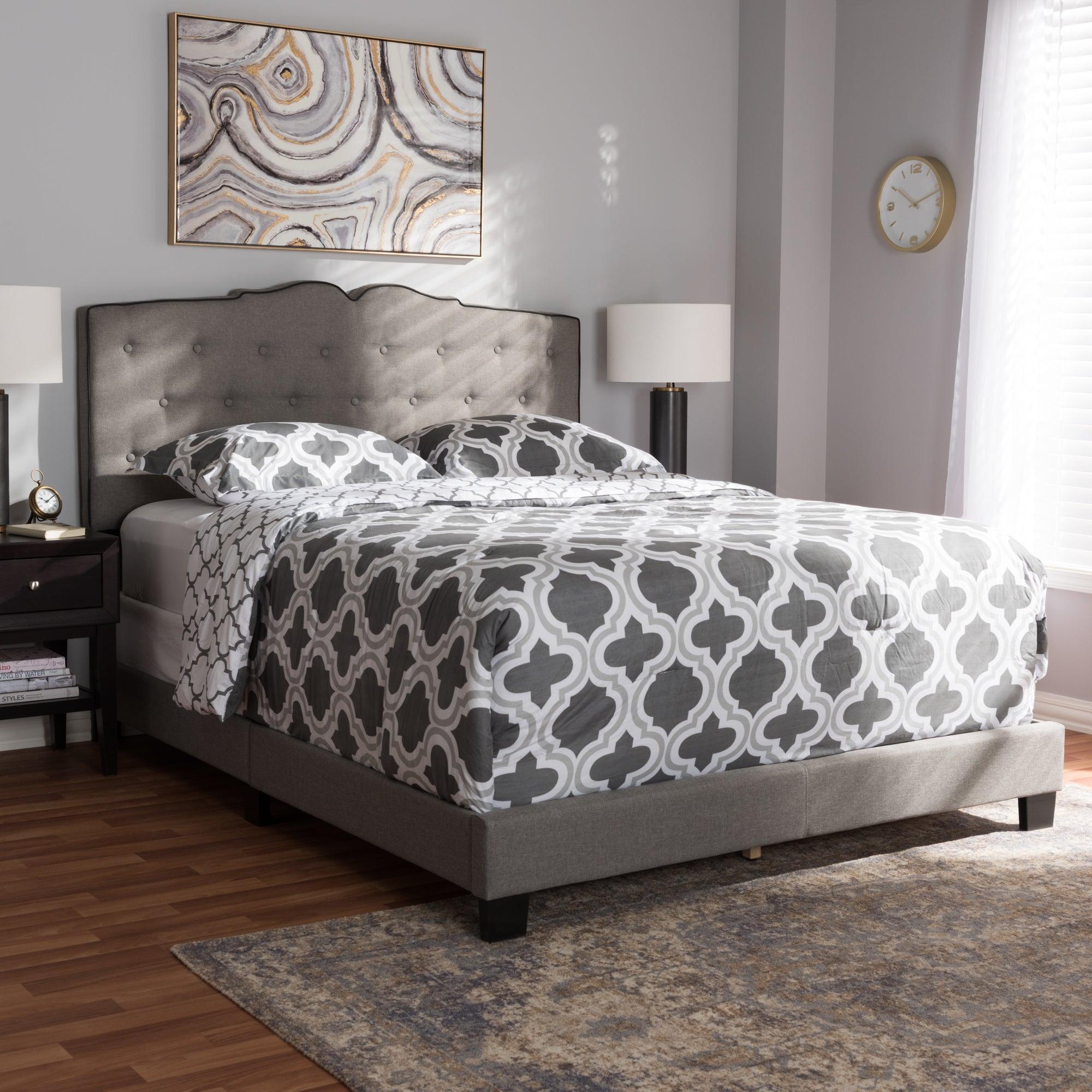 Vivienne Modern and Contemporary Light Fabric Upholstered Bed