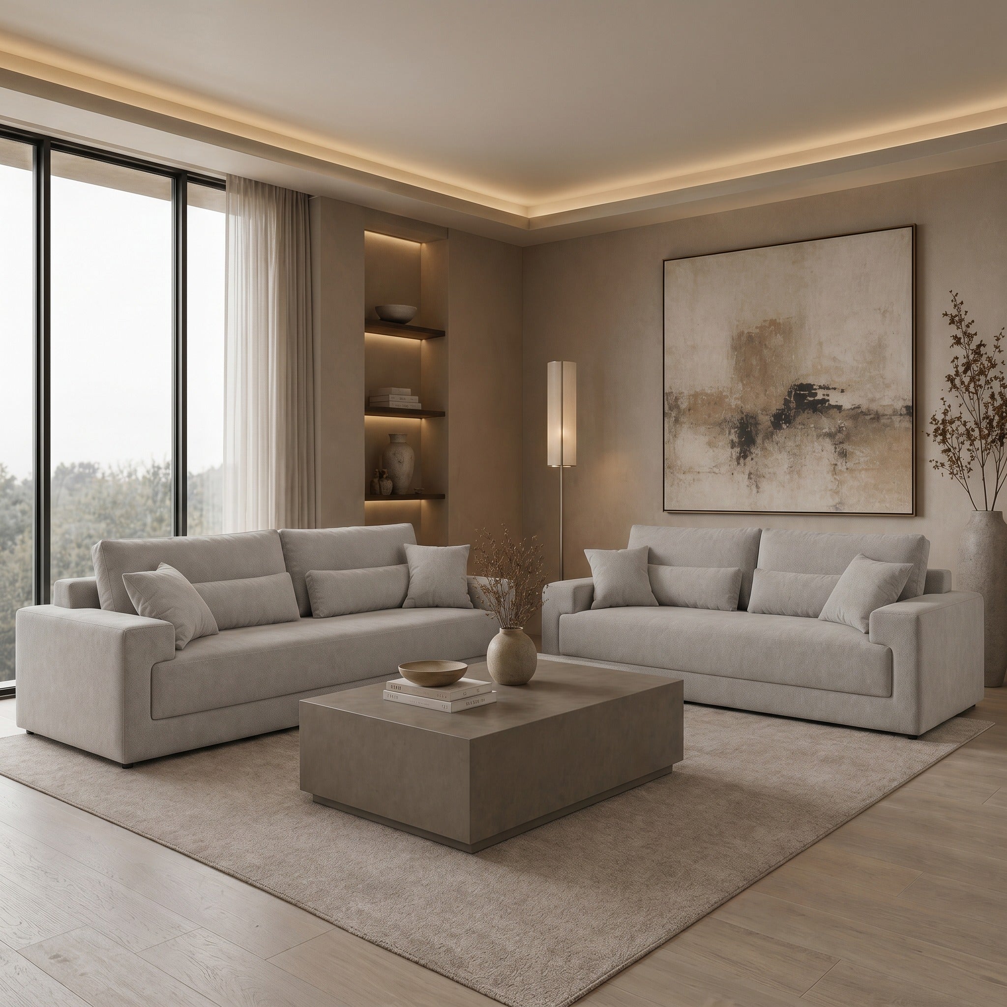 Loki Modern Fabric 4-Seat Sofa