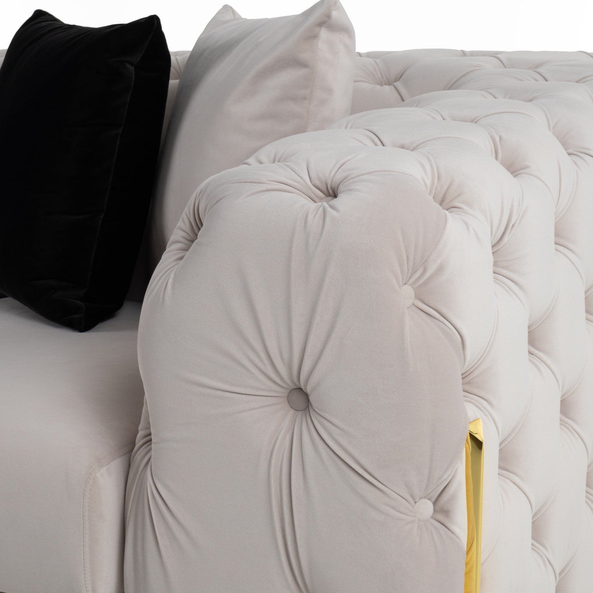 Clarice Transitional Light Velvet Sofa