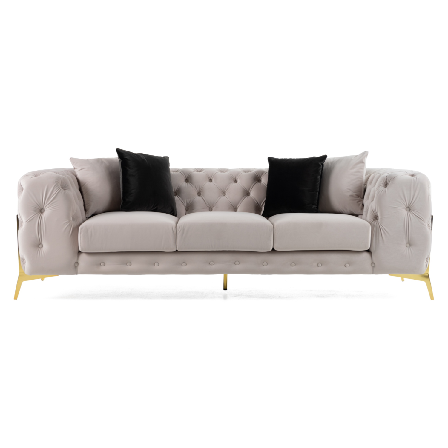 Clarice Transitional Light Velvet Sofa