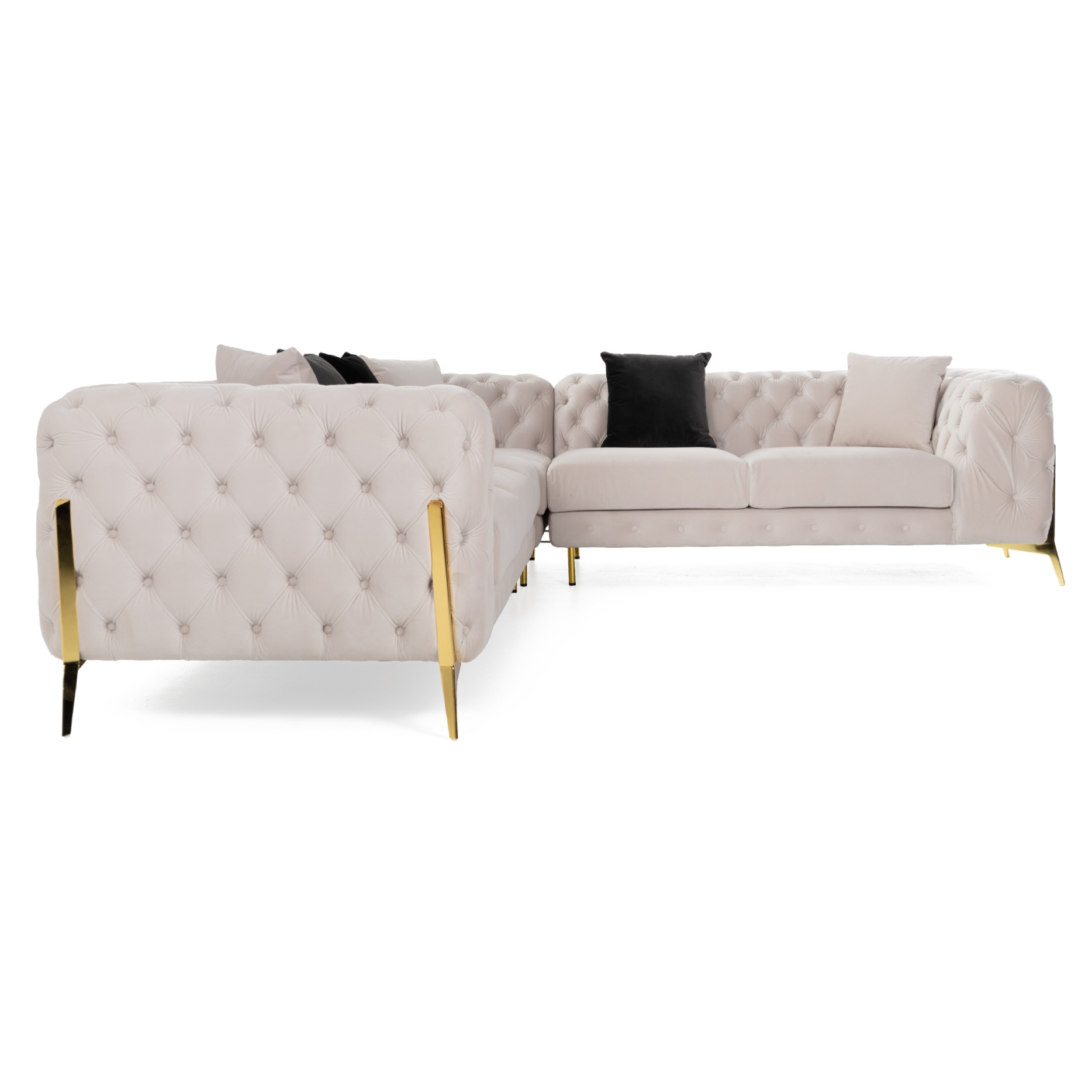 Clarice Transitional Light Velvet Sectional Sofa
