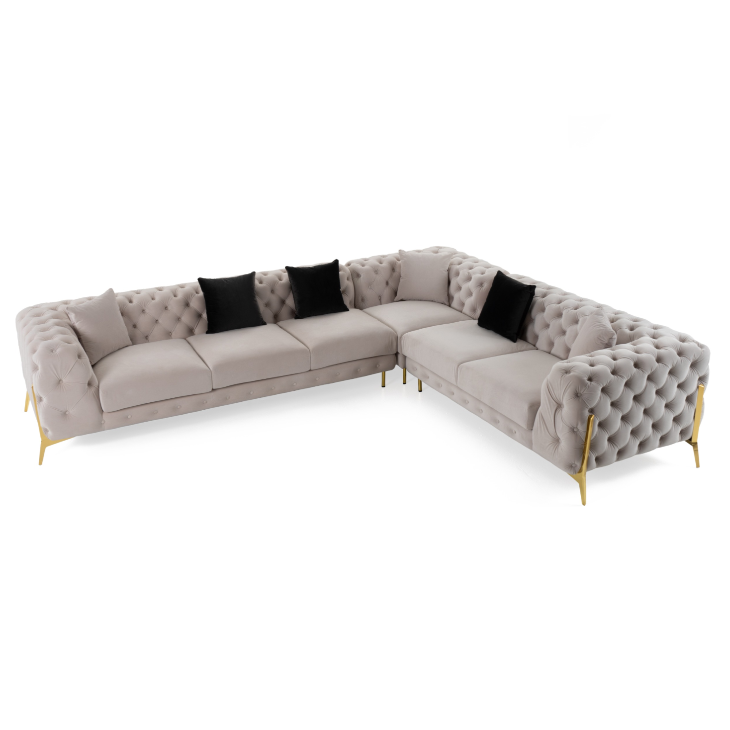 Clarice Transitional Light Velvet Sectional Sofa