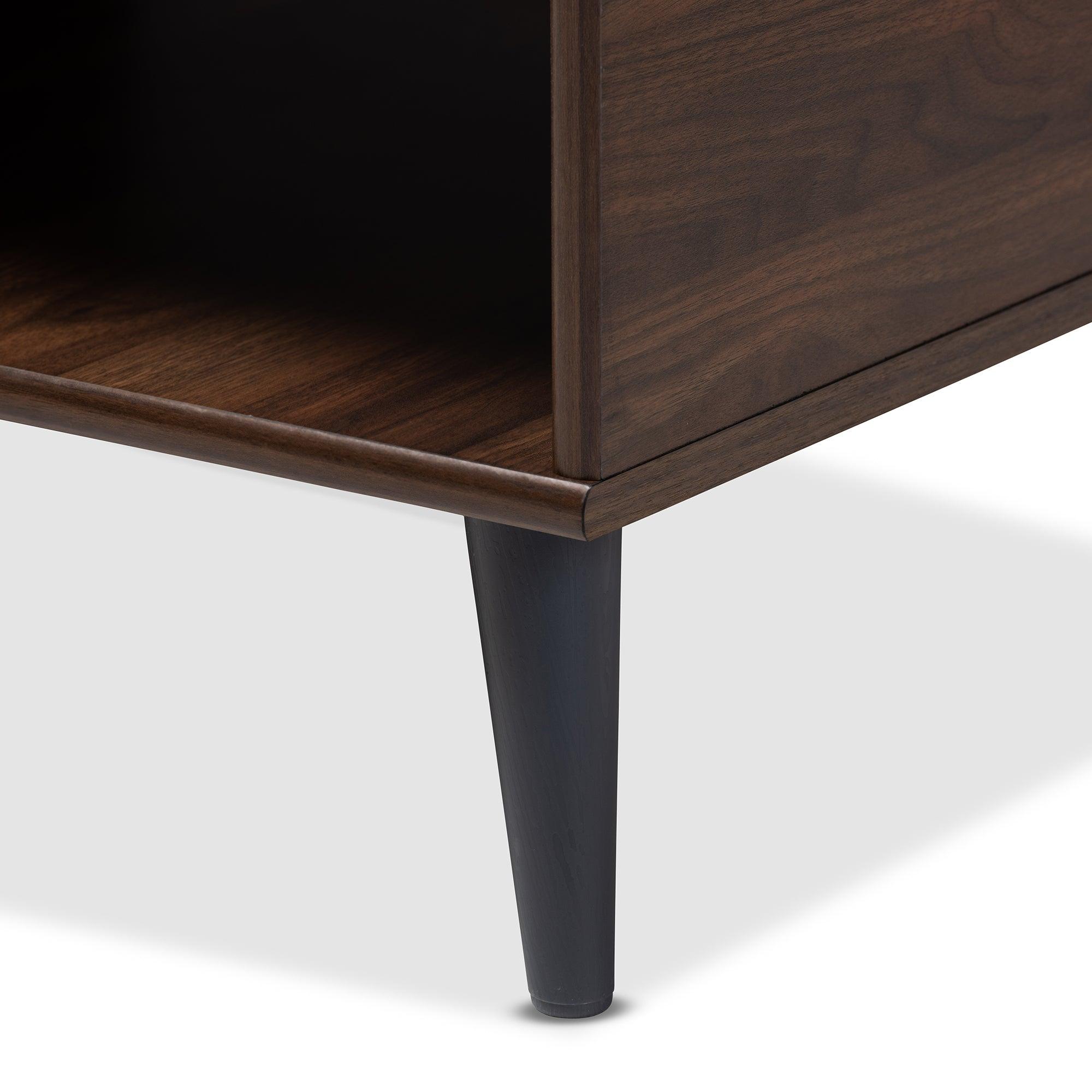 Pierre Mid-Century Modern and Dark Finished Wood Coffee Table