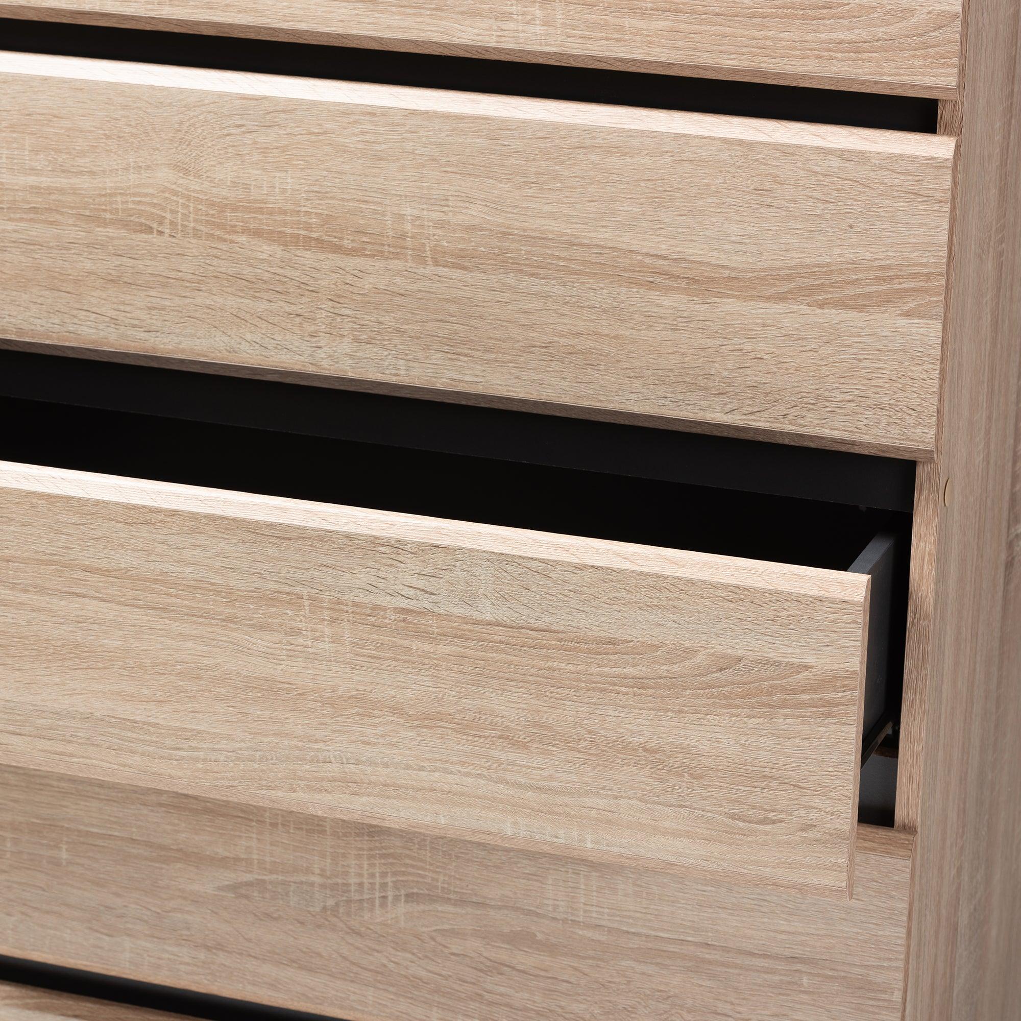 Miren Mid-Century Modern Light and Dark 5-Drawer Chest