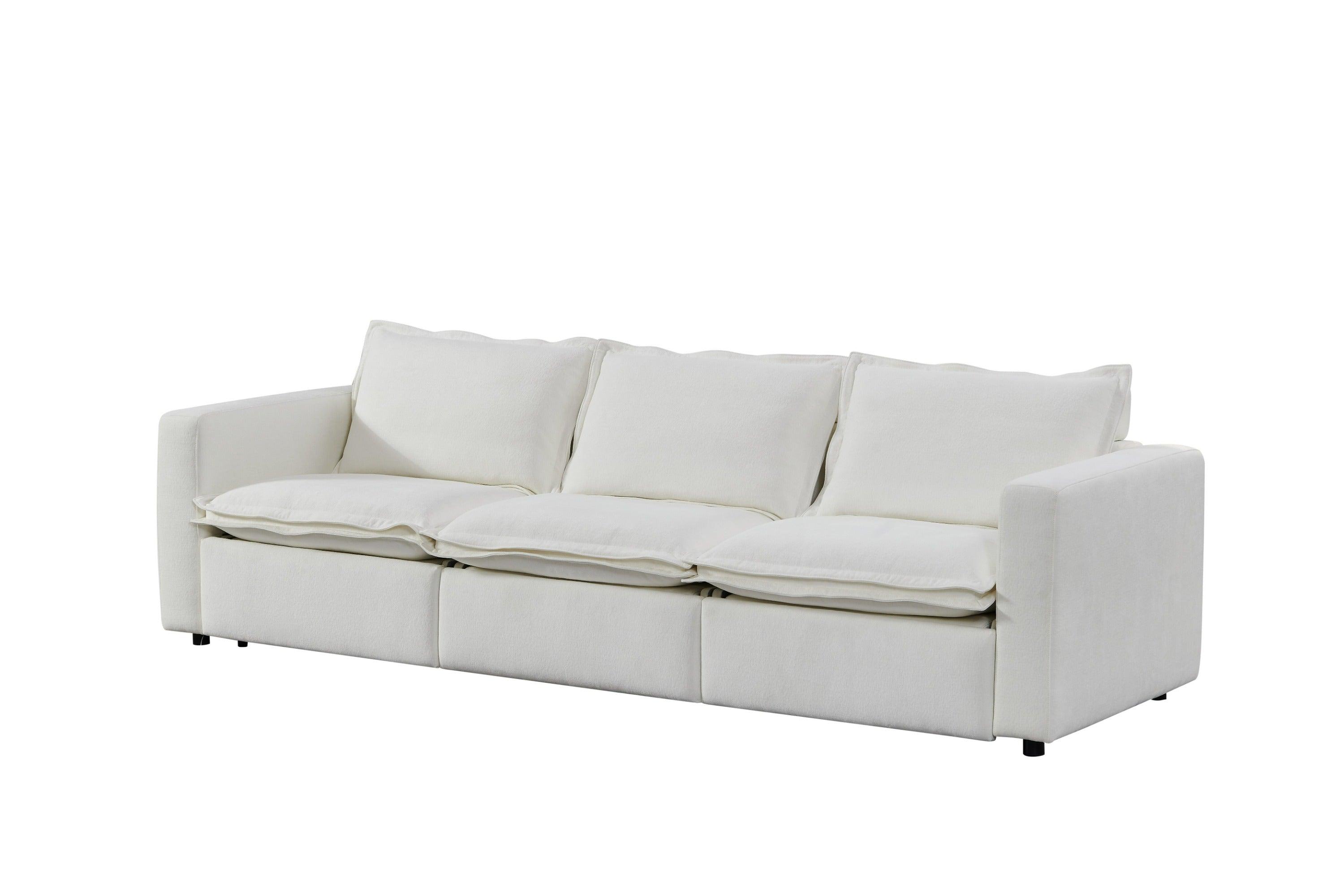 Divani Casa Almagre Modern Fabric Sofa w/ 3 Electric Recliners