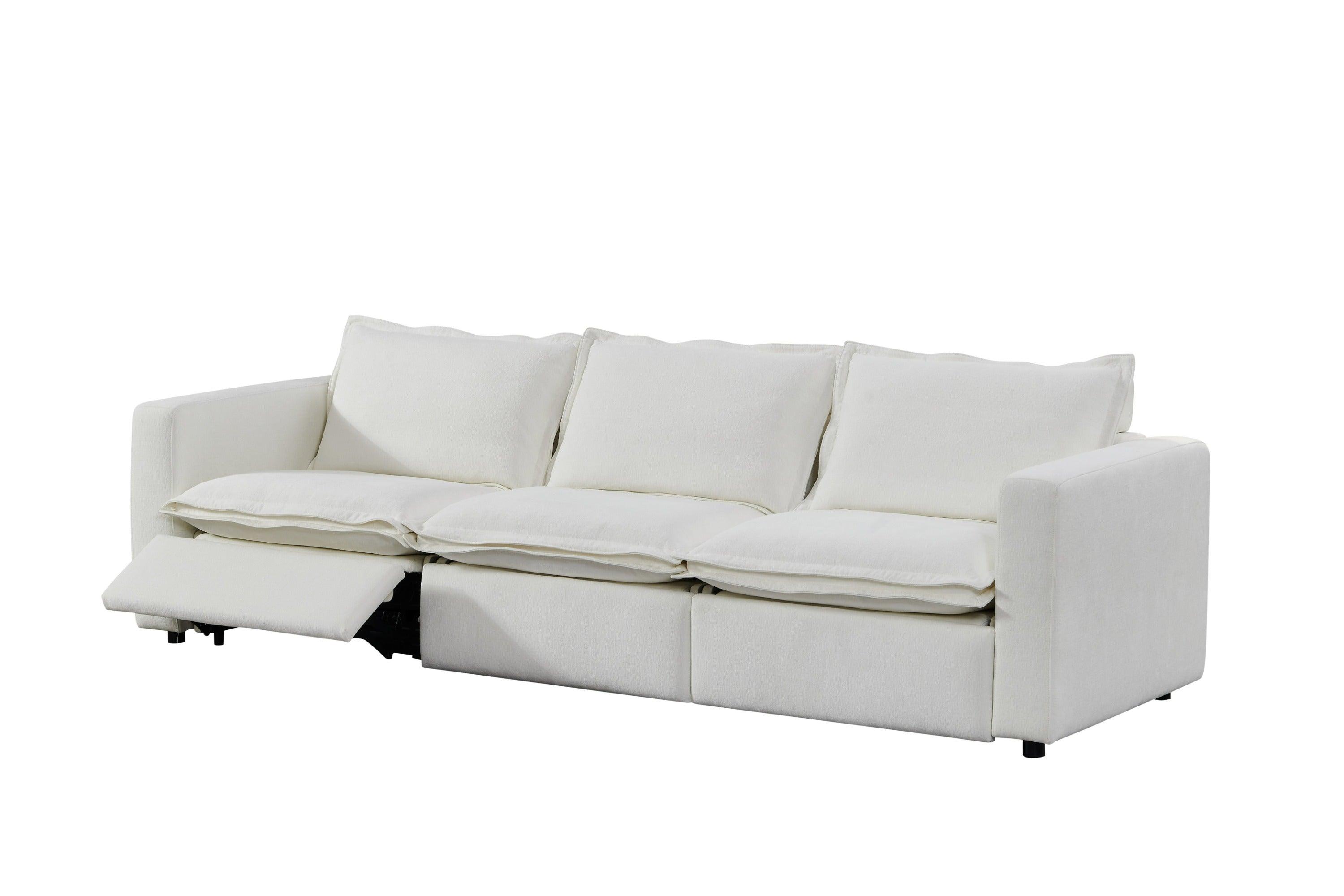 Divani Casa Almagre Modern Fabric Sofa w/ 3 Electric Recliners