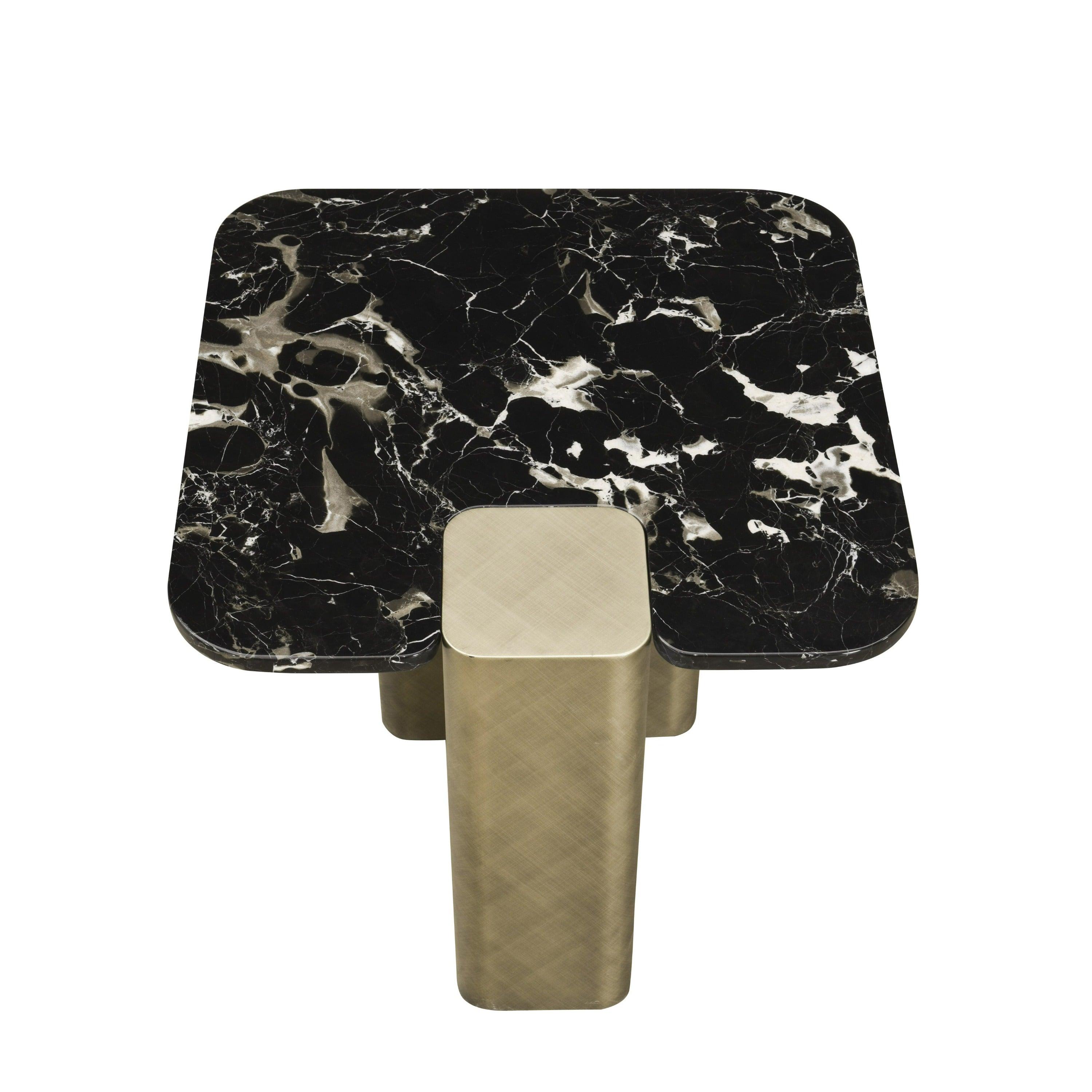 Quest Modern Rose Marble and Antique End Table