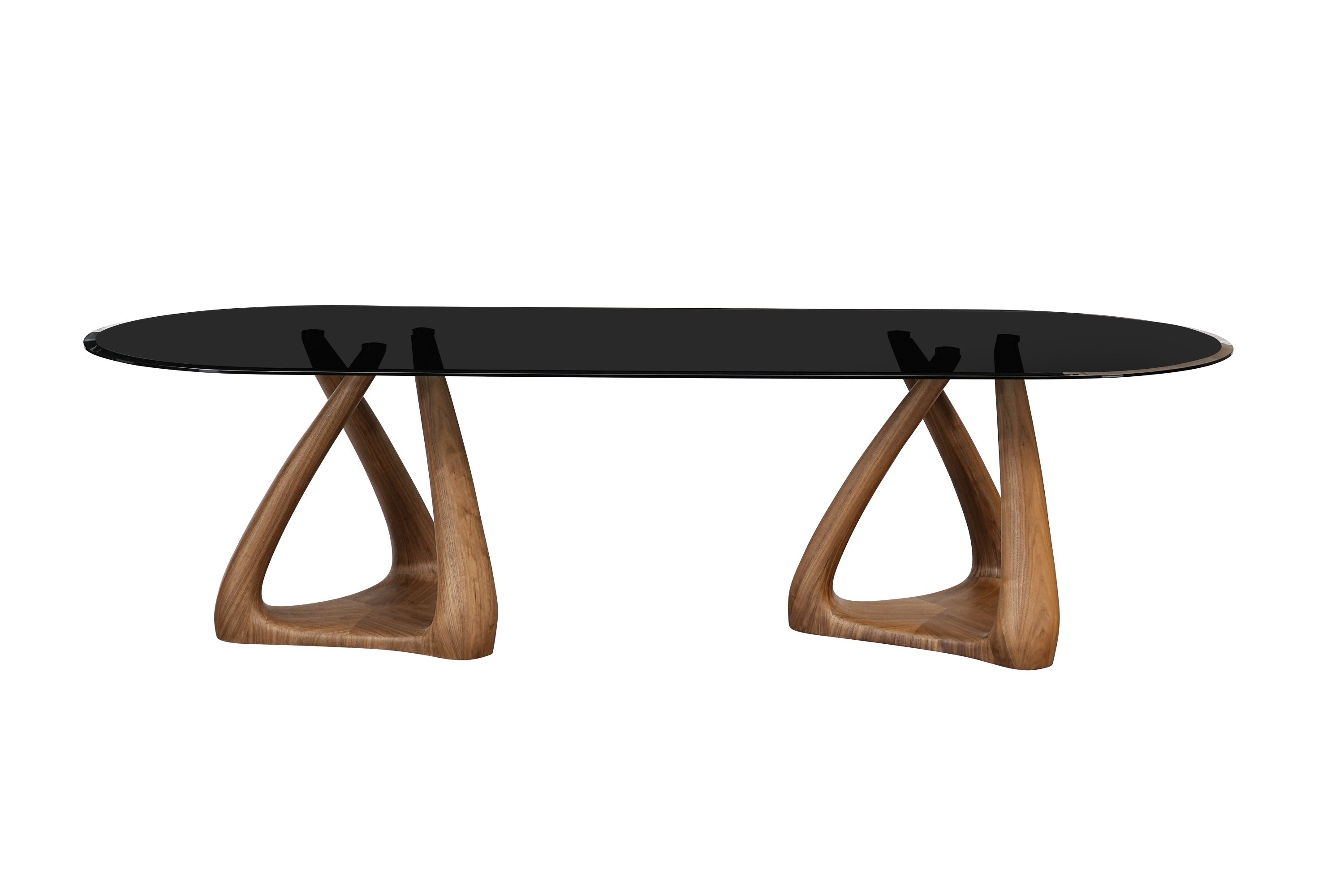 Christy Mid-Century Modern Glass and Oval Dining Table
