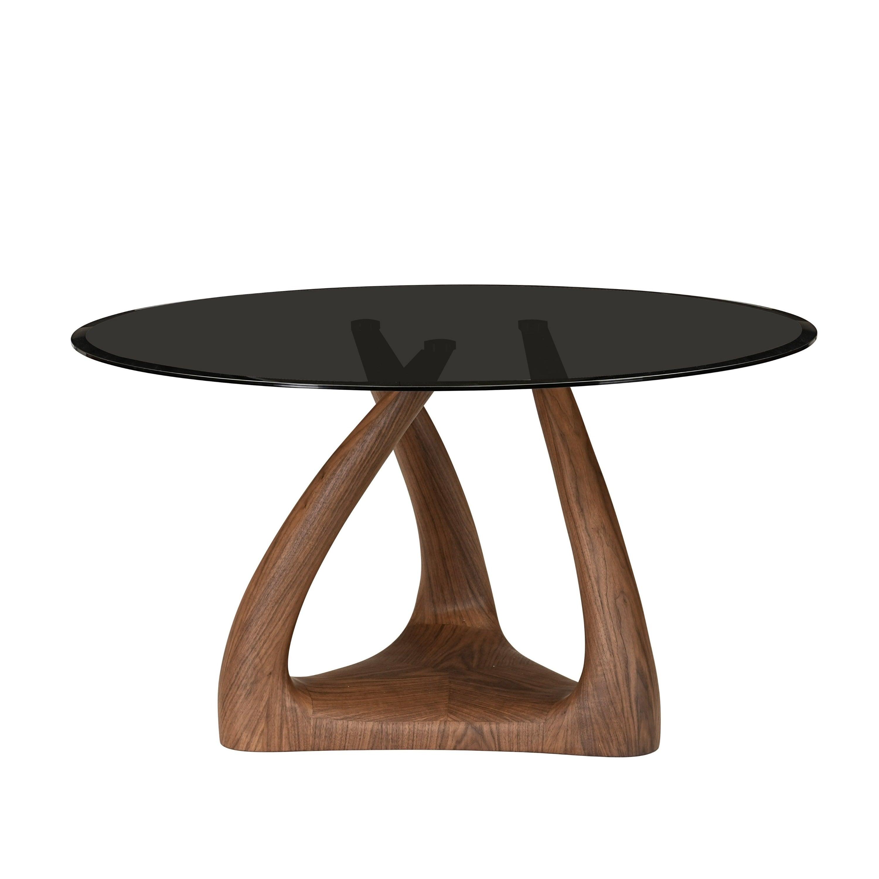 Modrest Christy Mid Century Modern Glass Round Dining Table