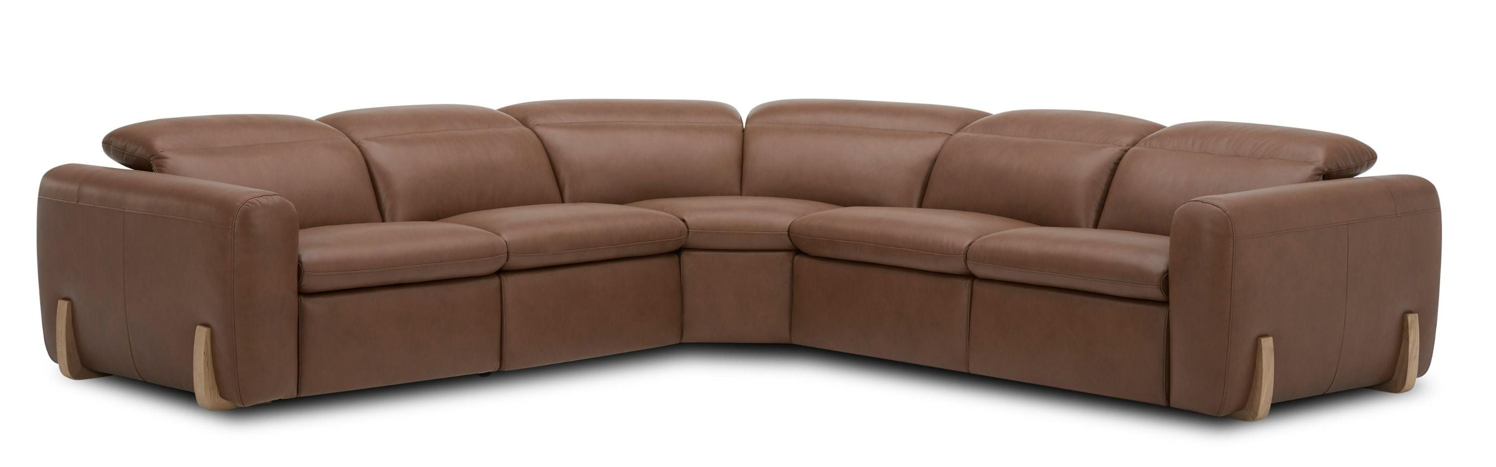Divani Casa Conrad Modern Leather Sectional Sofa with 3 Recliners