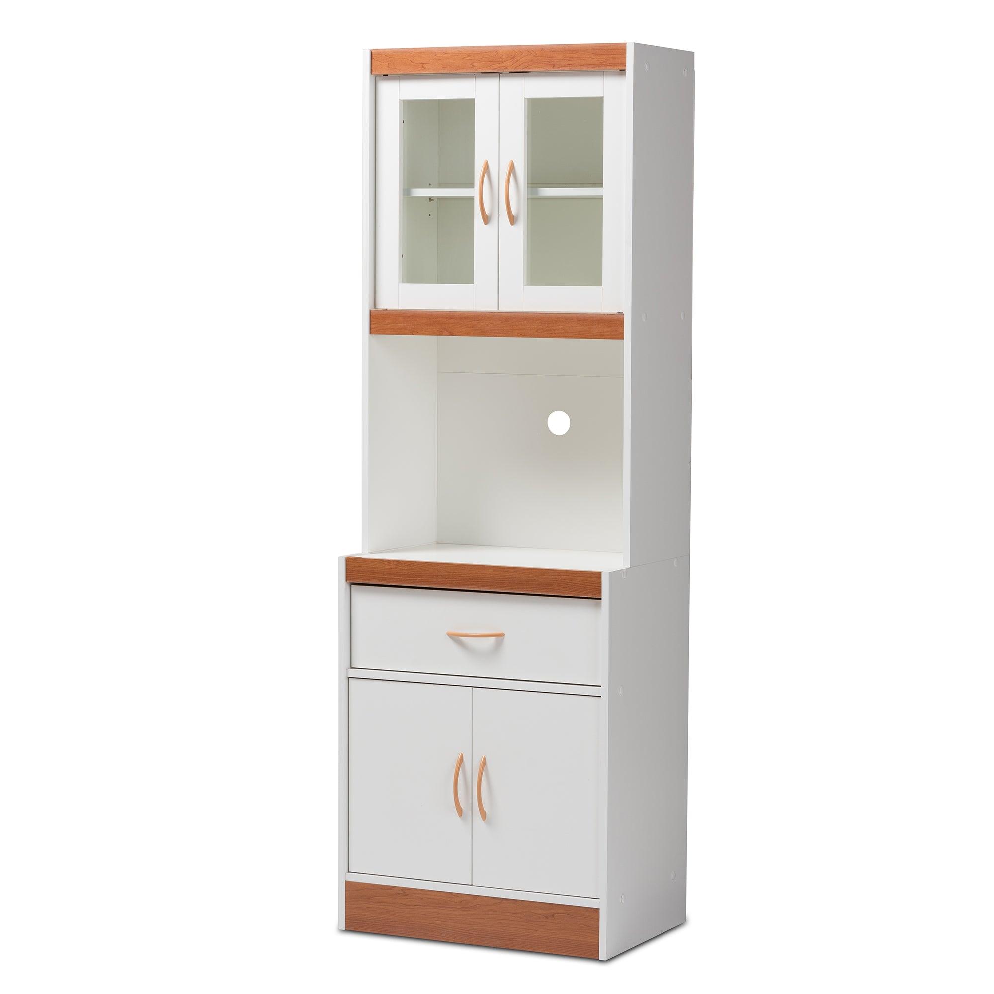 Laurana Modern and Contemporary and Cherry Finished Kitchen Cabinet