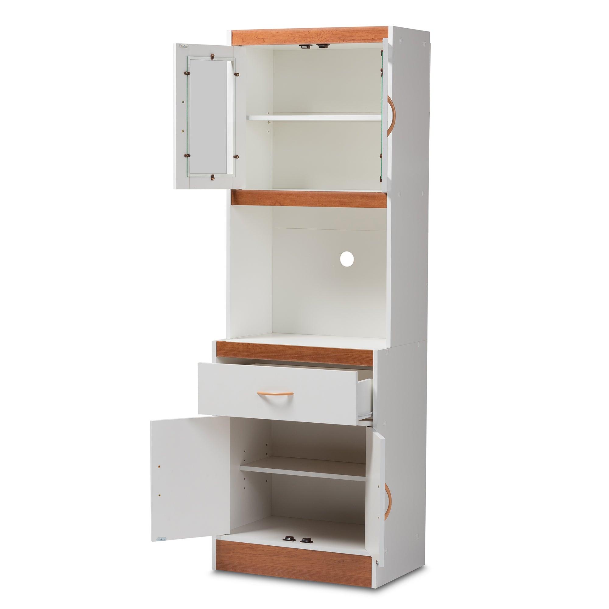 Laurana Modern and Contemporary and Cherry Finished Kitchen Cabinet