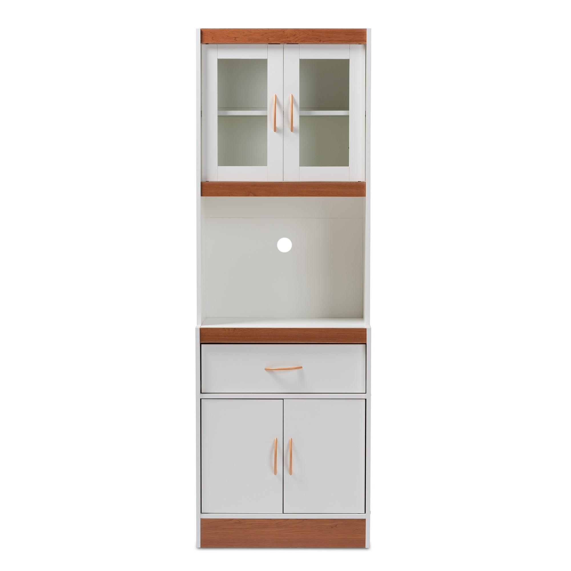 Laurana Modern and Contemporary and Cherry Finished Kitchen Cabinet