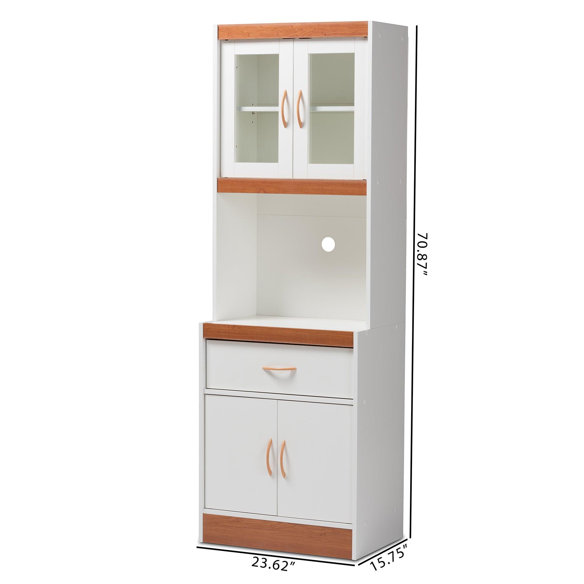 Laurana Modern and Contemporary and Cherry Finished Kitchen Cabinet