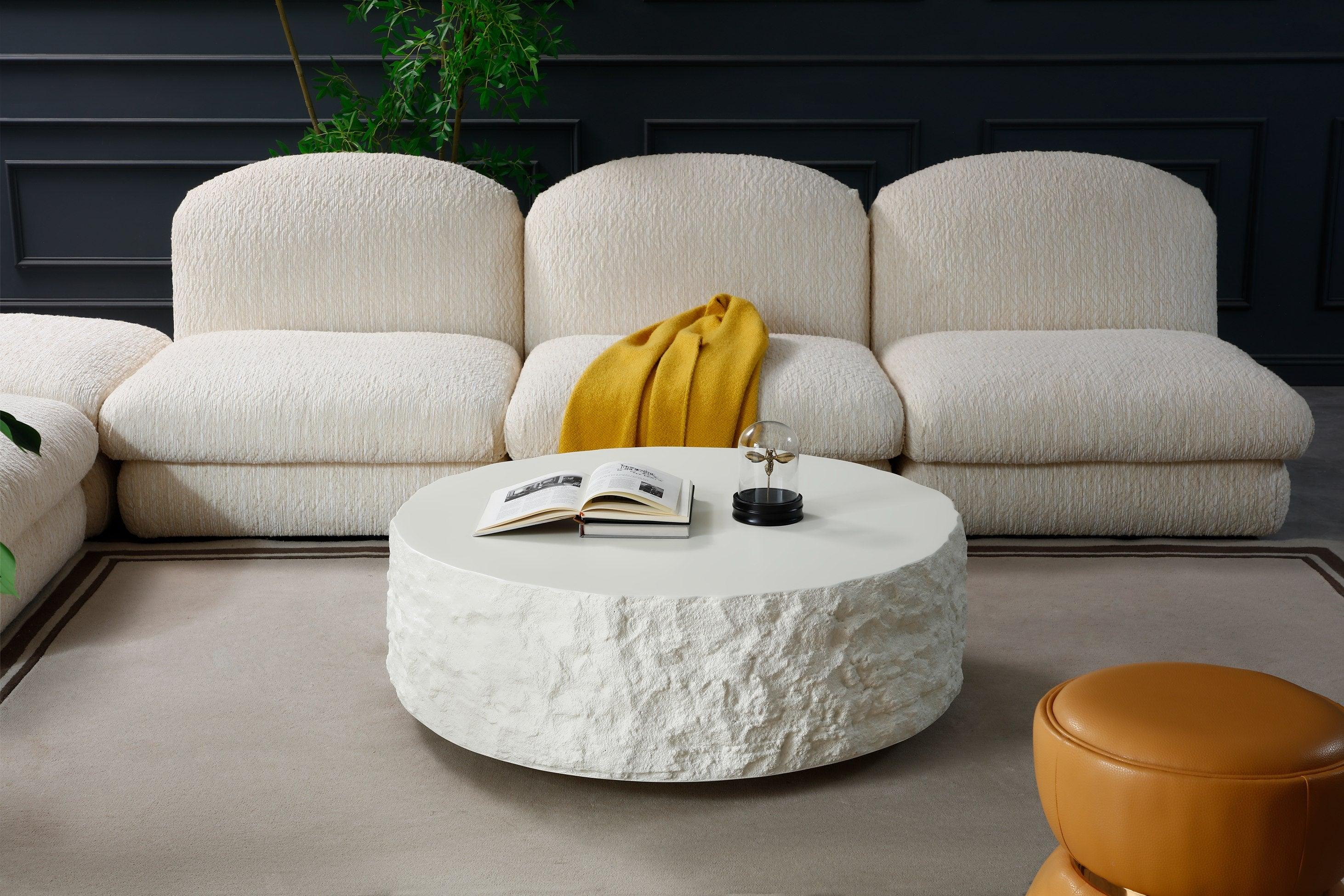 Modrest Quarry Modern Round Coffee Table