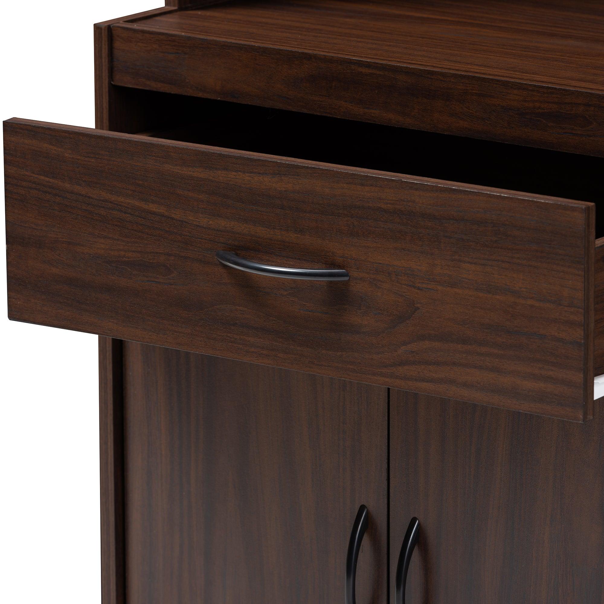 Laurana Modern and Contemporary Dark Finished Kitchen Cabinet