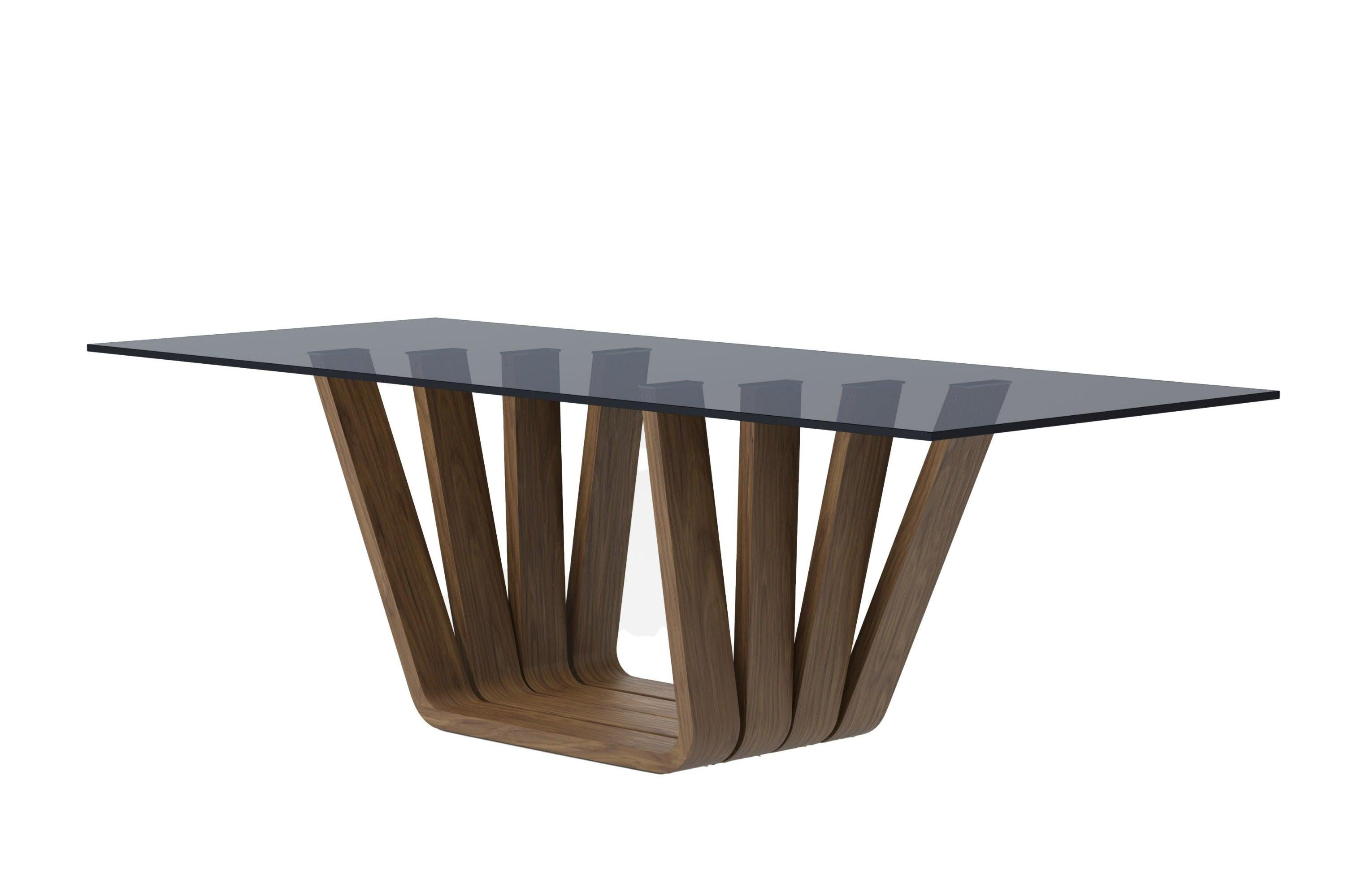 Modrest Solvang Contemporary Glass Rectangular Dining Table