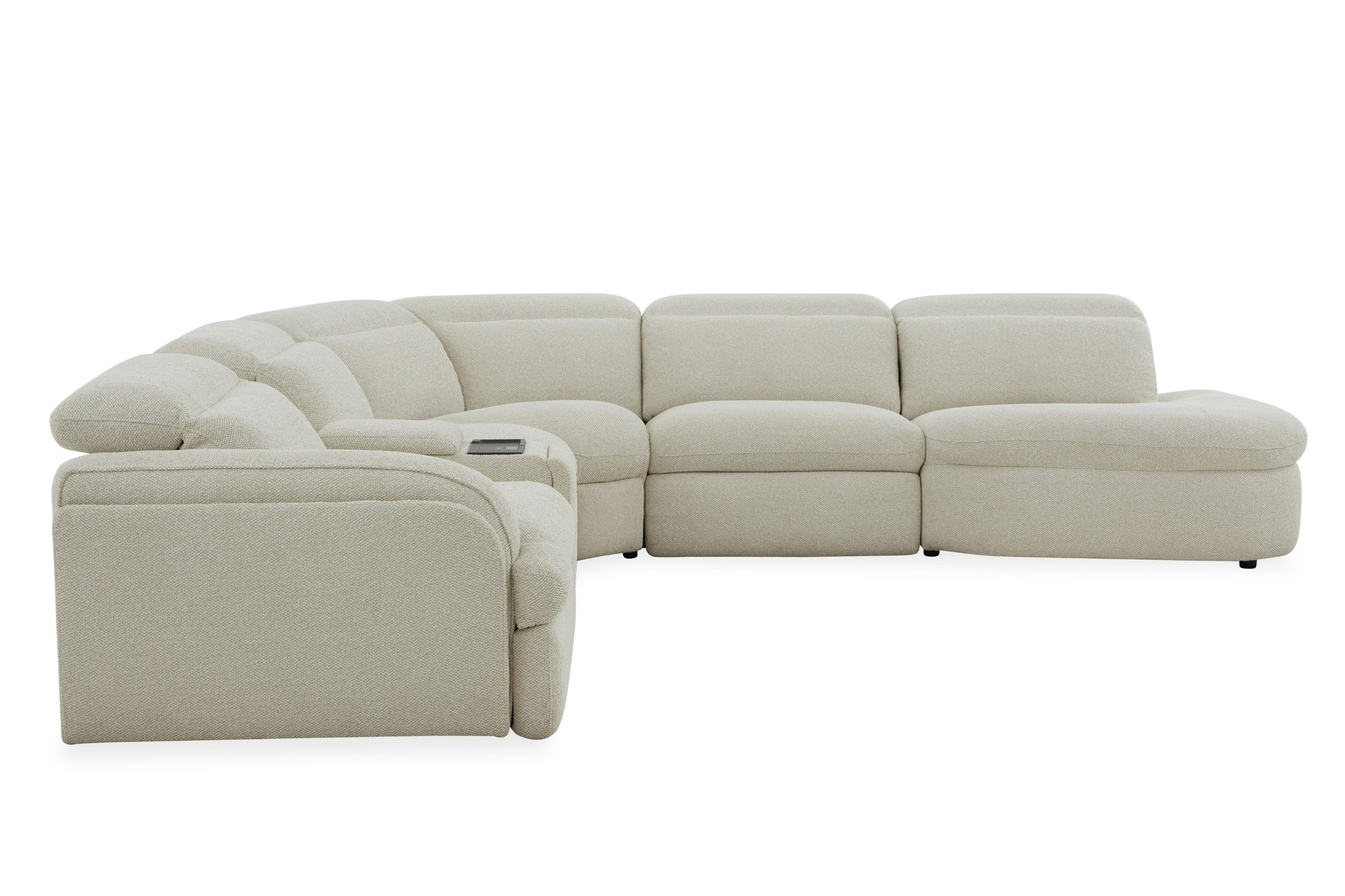 Ambler Modern Fabric Sectional Sofa w/ 2 Power Recliners Right Facing Chaise