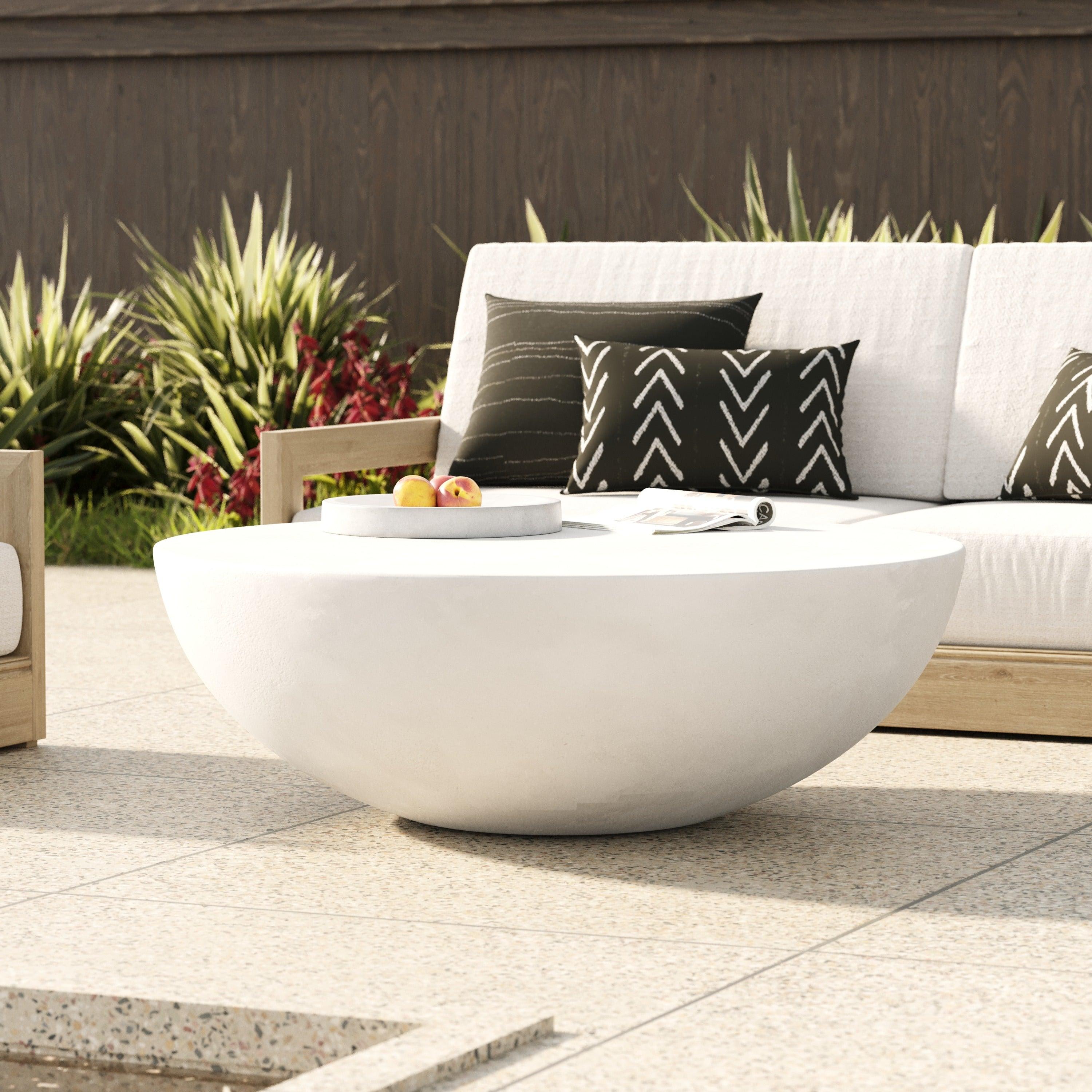 Modrest Bronte Modern Concrete Round Coffee Table