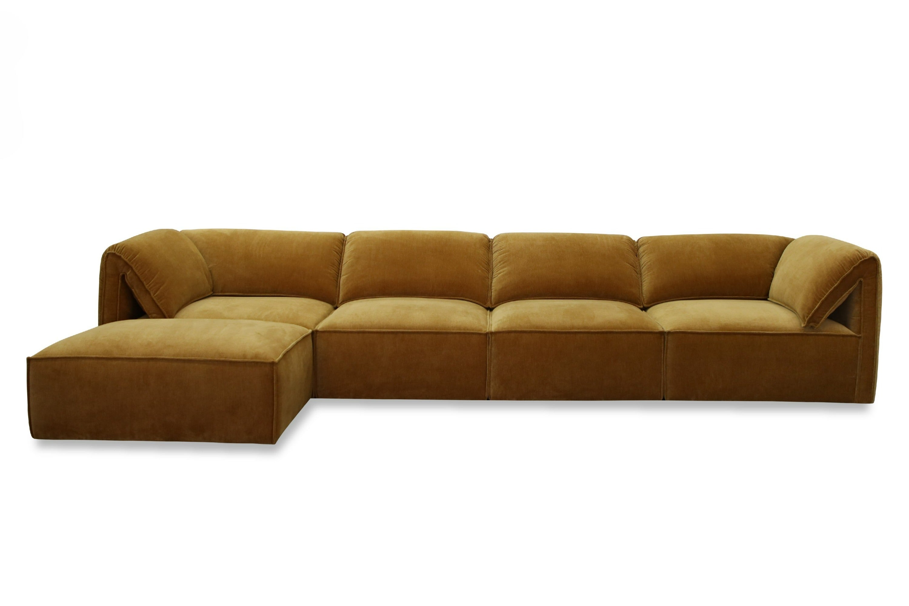 Divani Casa Gene Modern Ochre Fabric Modular Ottoman