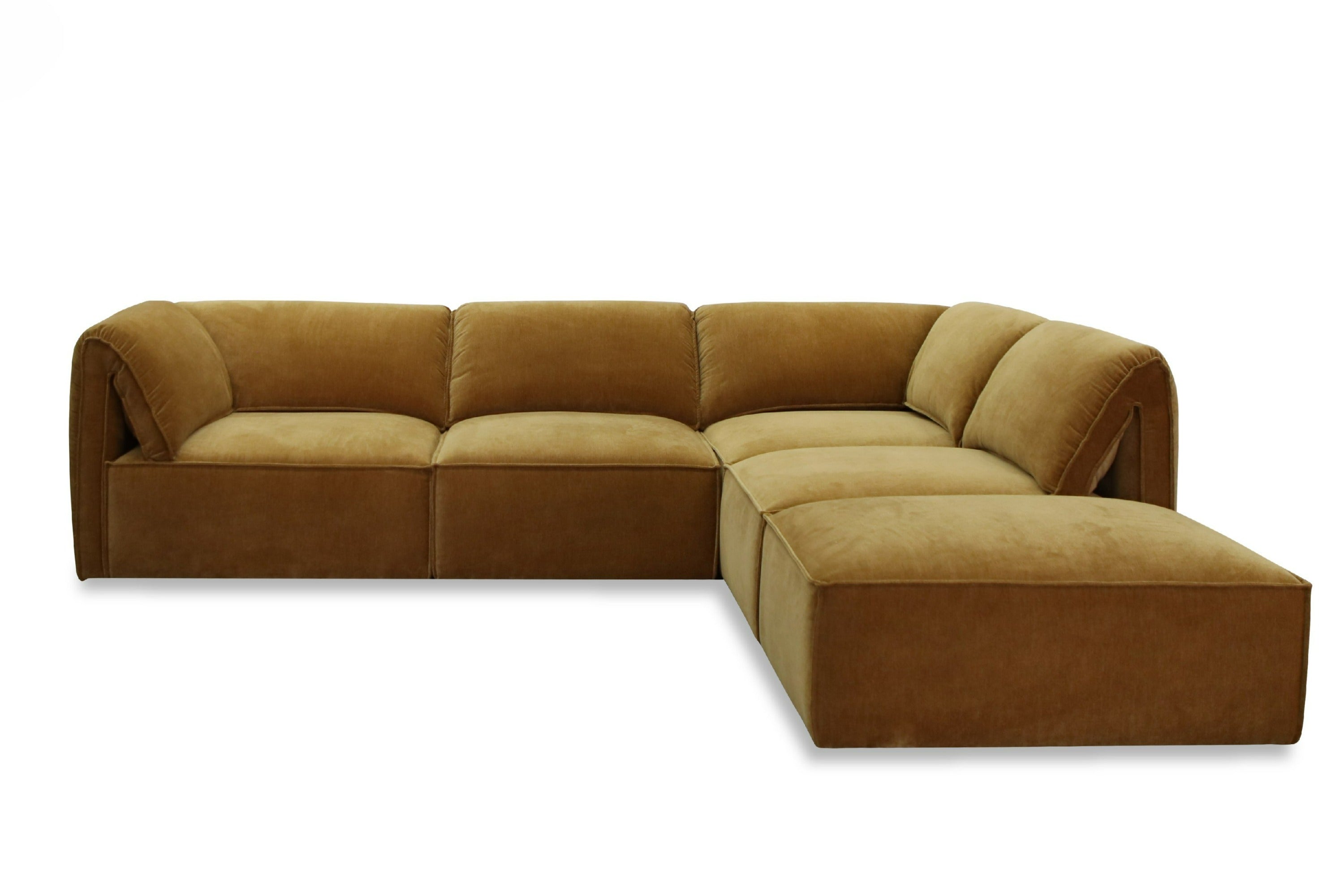 Divani Casa Gene Modern Ochre Fabric 5Piece Modular Sectional Sofa