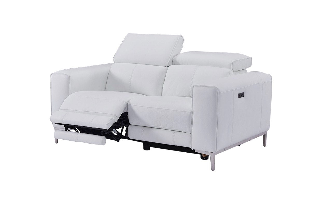 Divani Casa Chignik Modern Leather Sofa w/ 2 Recliners
