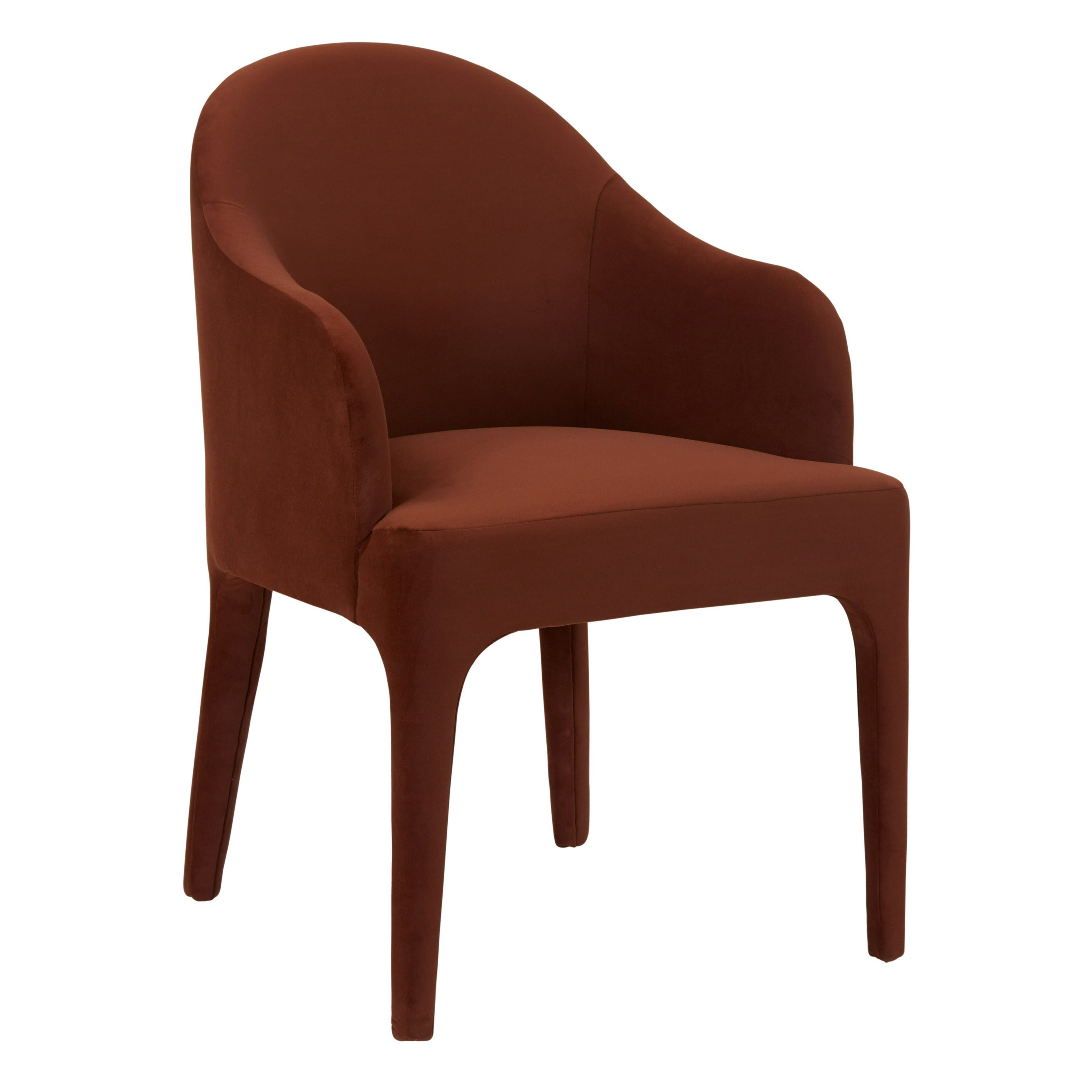 Reedy Modern Rust Velvet Dining Chair