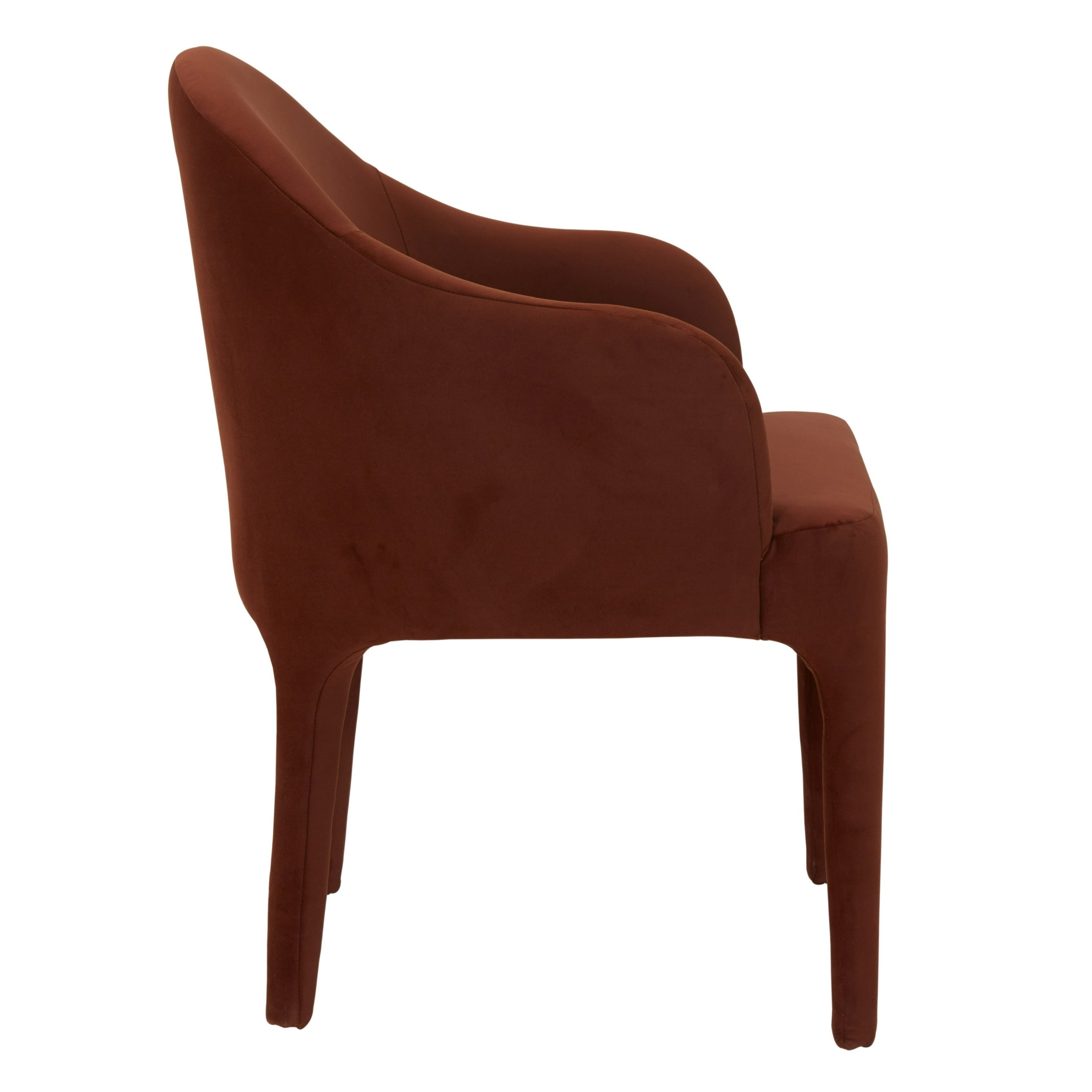 Reedy Modern Rust Velvet Dining Chair
