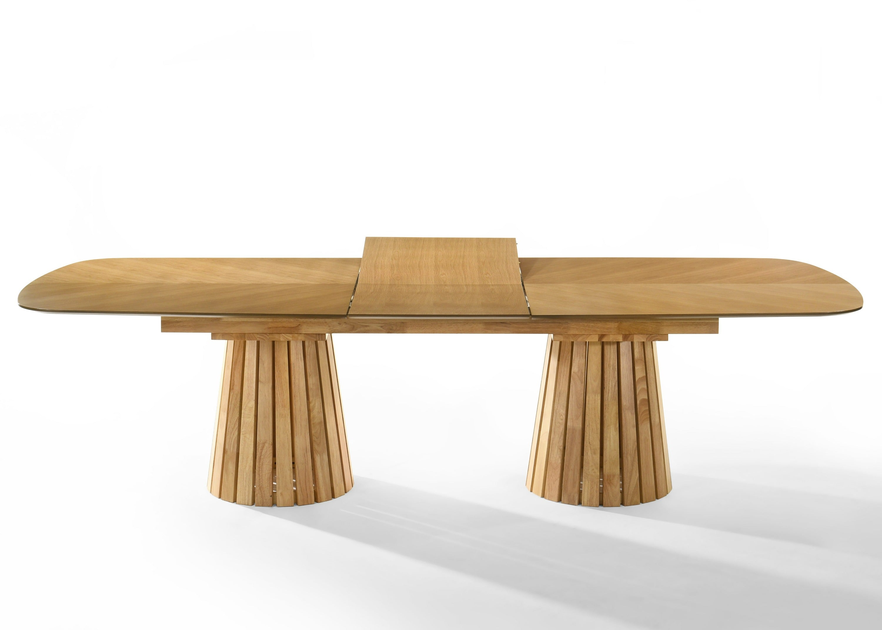 Truman Mid-Century Modern Extendable Dining Table 6 Chairs Set