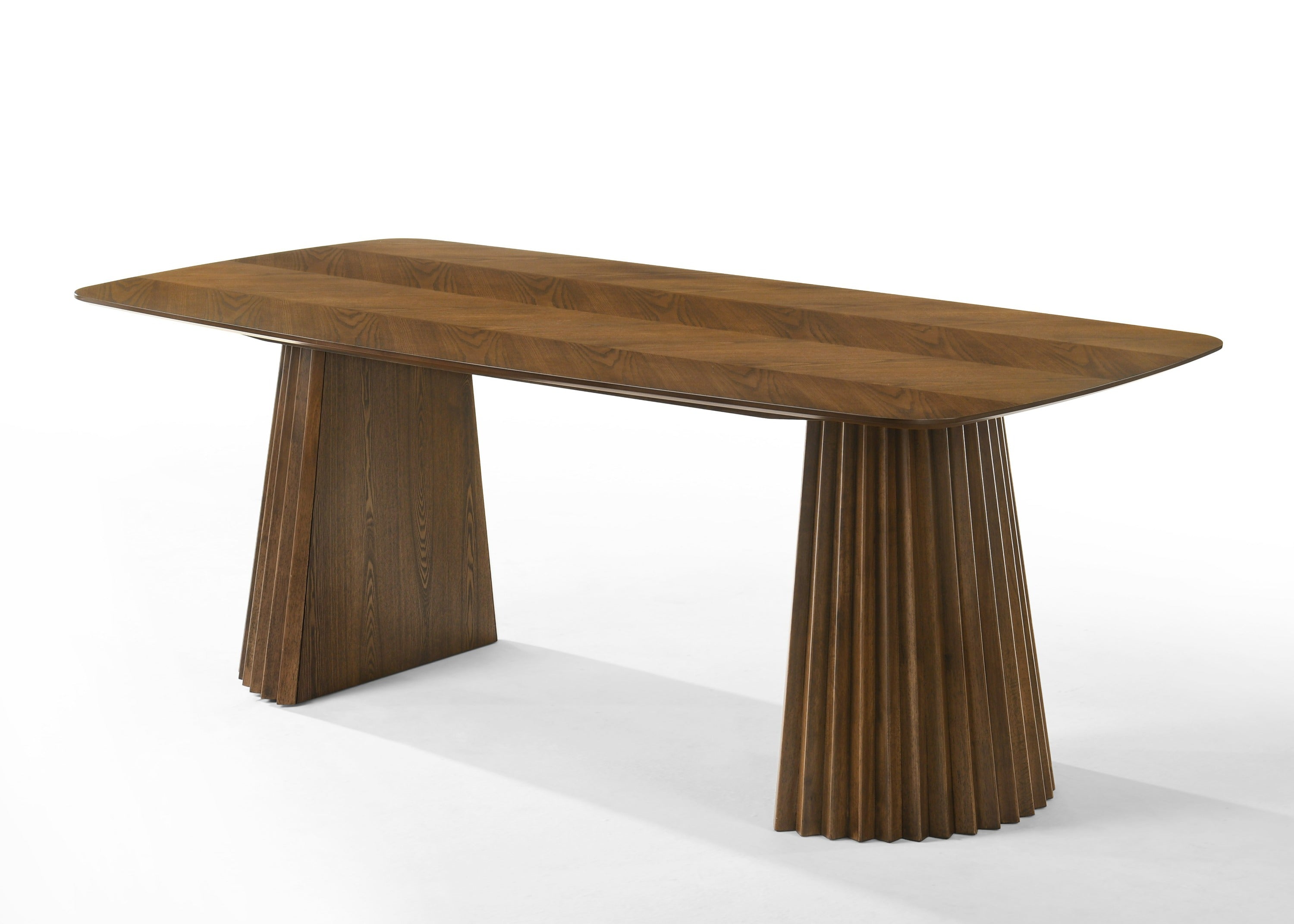Sacks Mid-Century Modern Fabric and Herringbone Dining Set