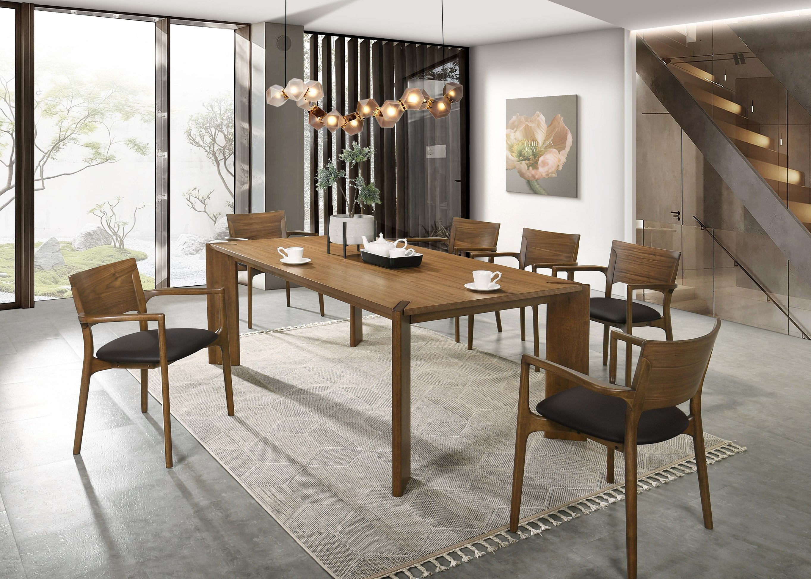 Edelman MidCentury Modern Leatherette Dining Set