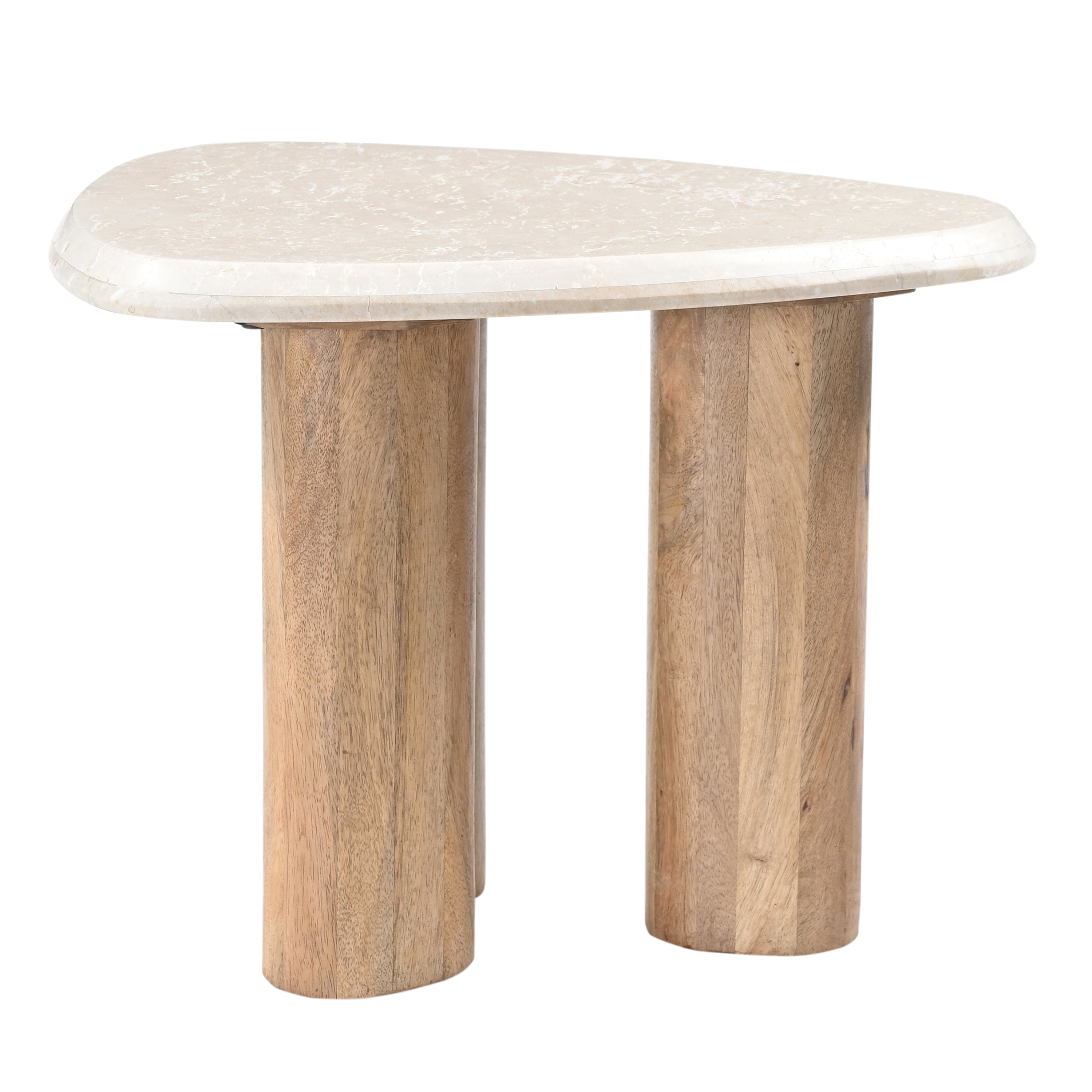 Marlin Modern Marble and Mango Wood Nesting Table Set