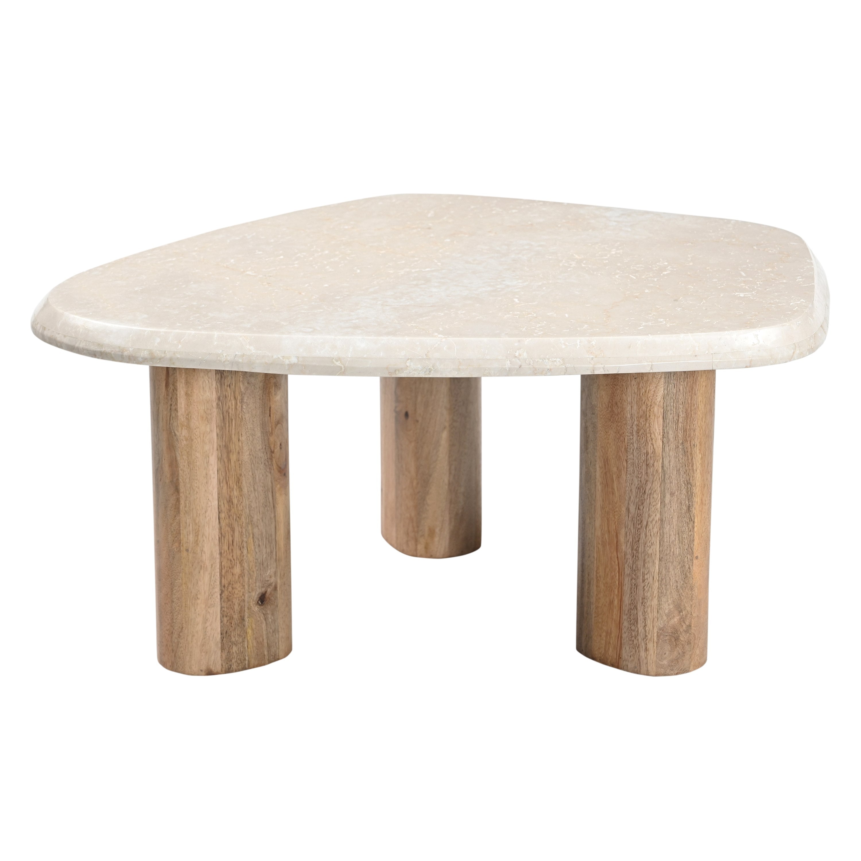 Marlin Modern Marble and Mango Wood Nesting Table Set