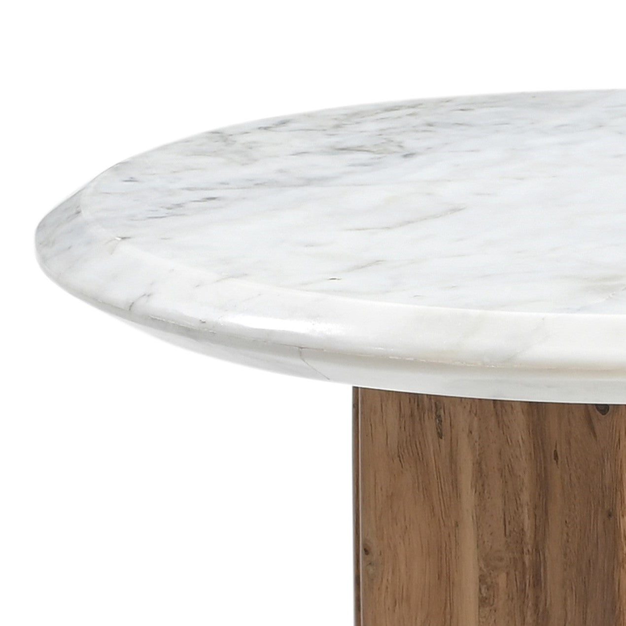 Dillinger Modern Marble Mango Wood End Table