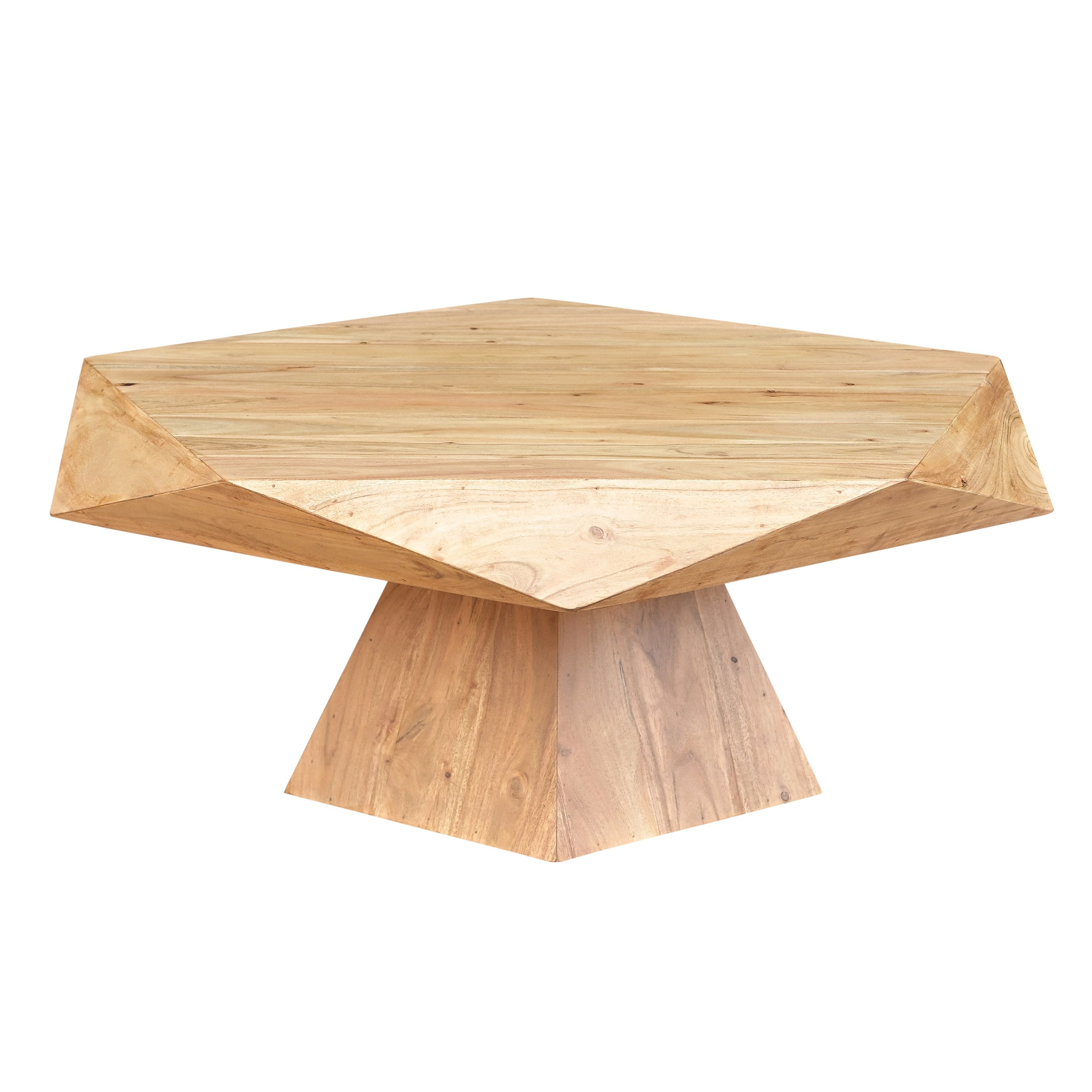 Duffy Modern Acacia Pentagon Coffee Table