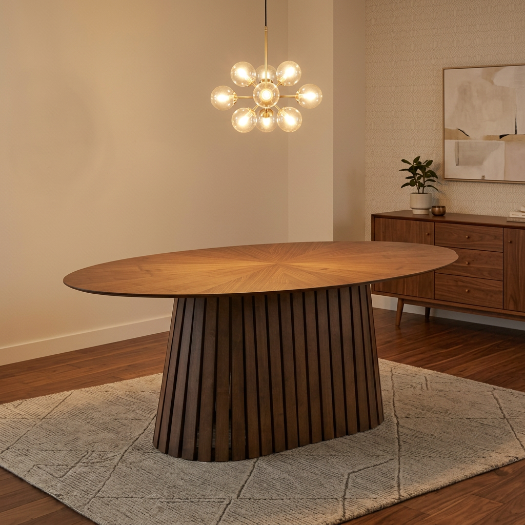Truman Mid-Century Modern Oval Dining Table