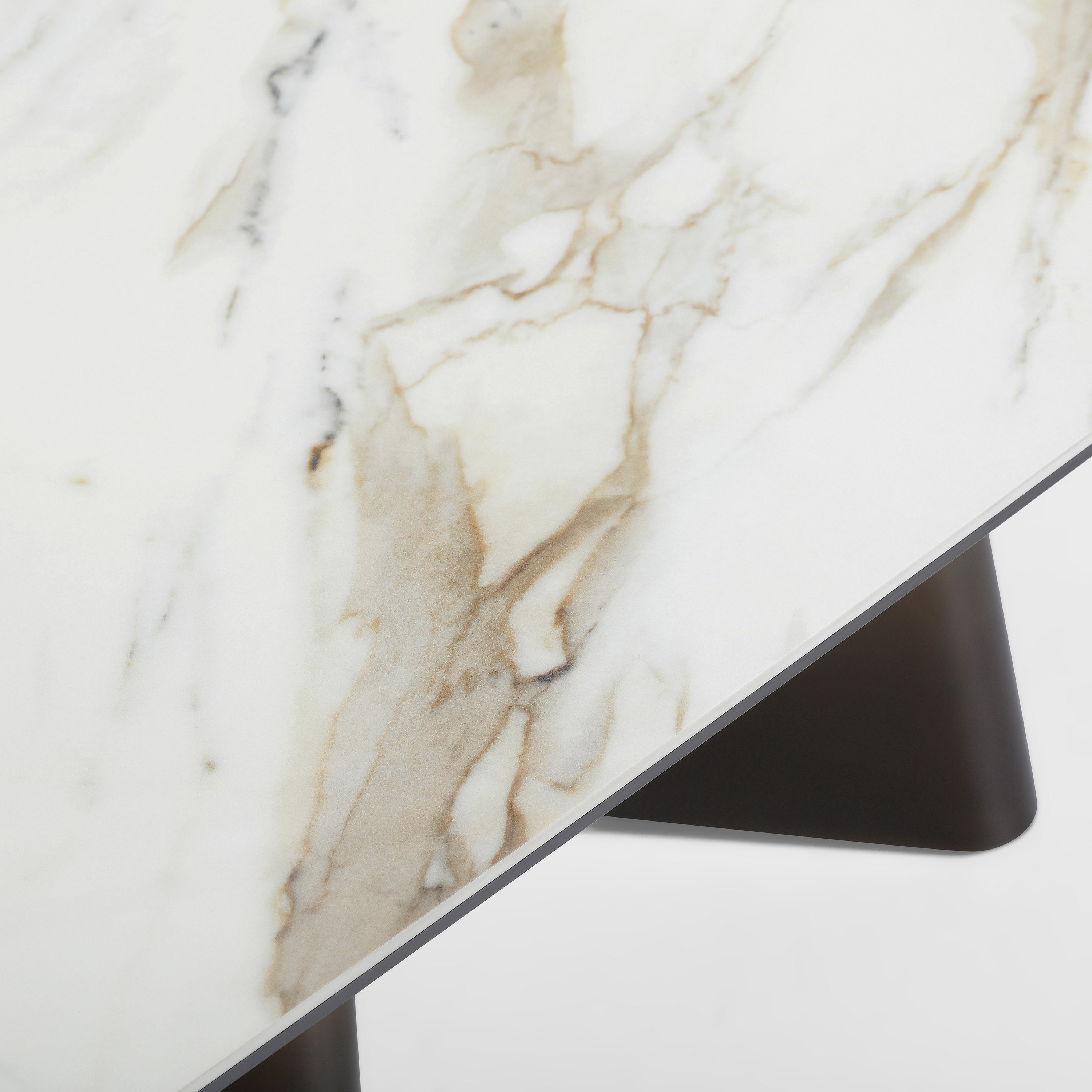 Clifford Contemporary Ceramic and Brushed Dining Table
