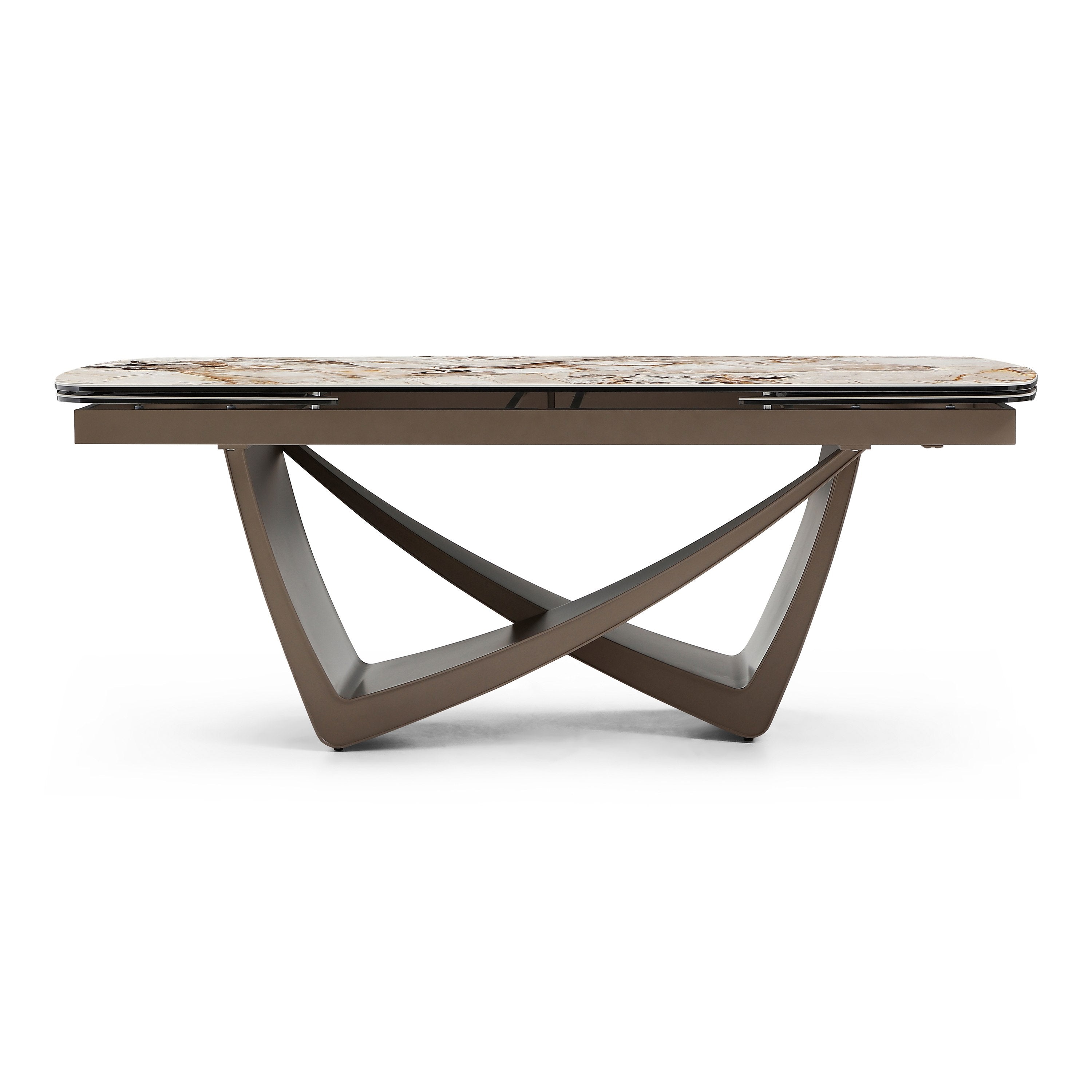 Dunster Contemporary Ceramic Metallic Extendable Dining Table
