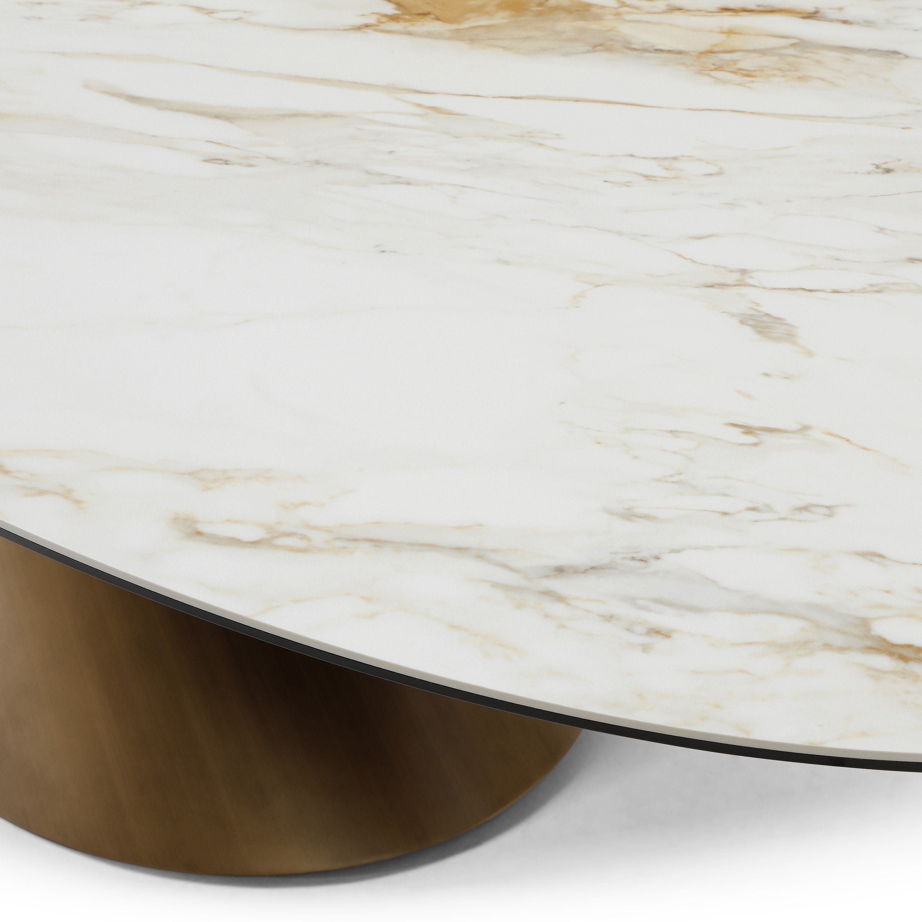 Gresham Contemporary Ceramic and Brushed Dining Table