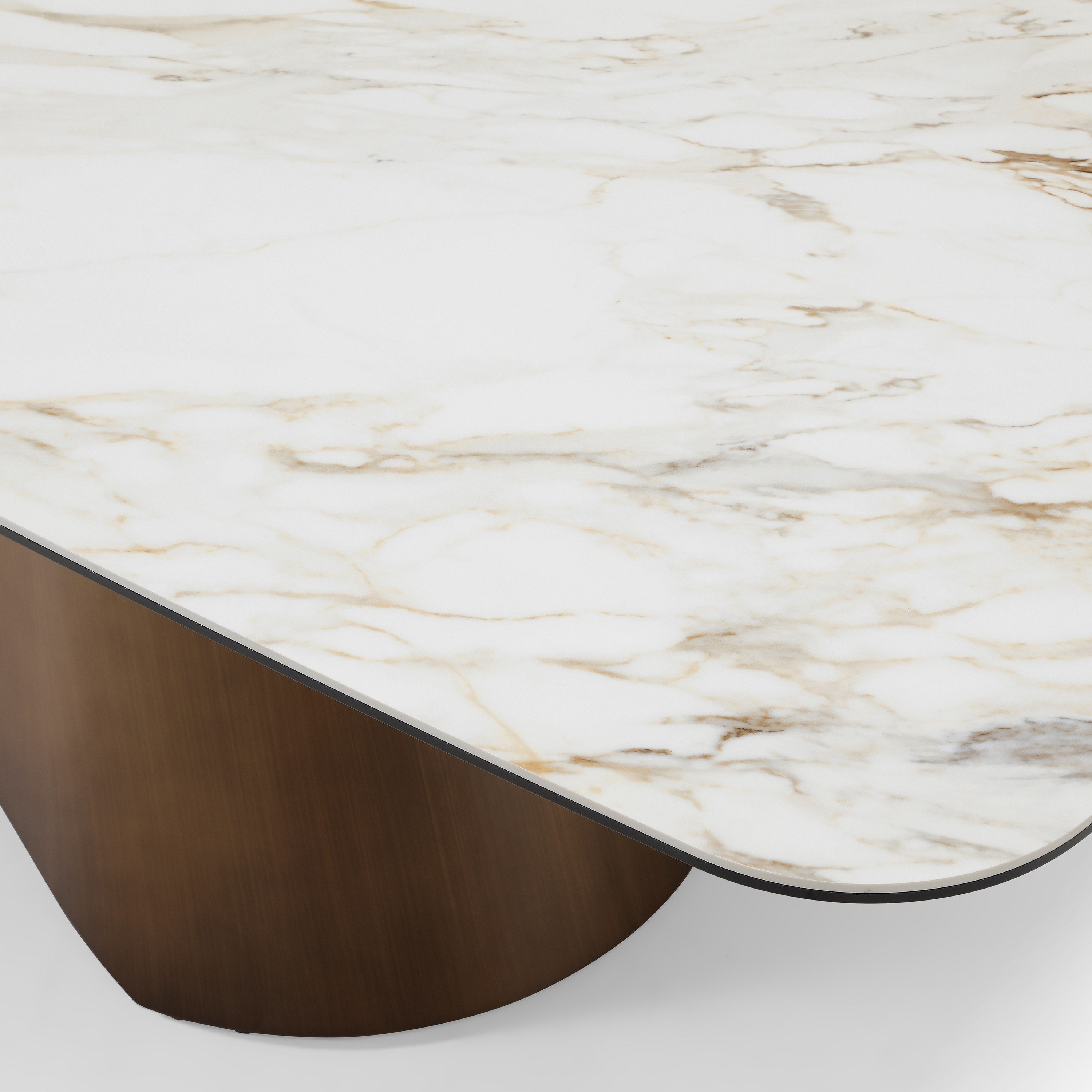 Chiswell Contemporary Ceramic and Brushed Dining Table