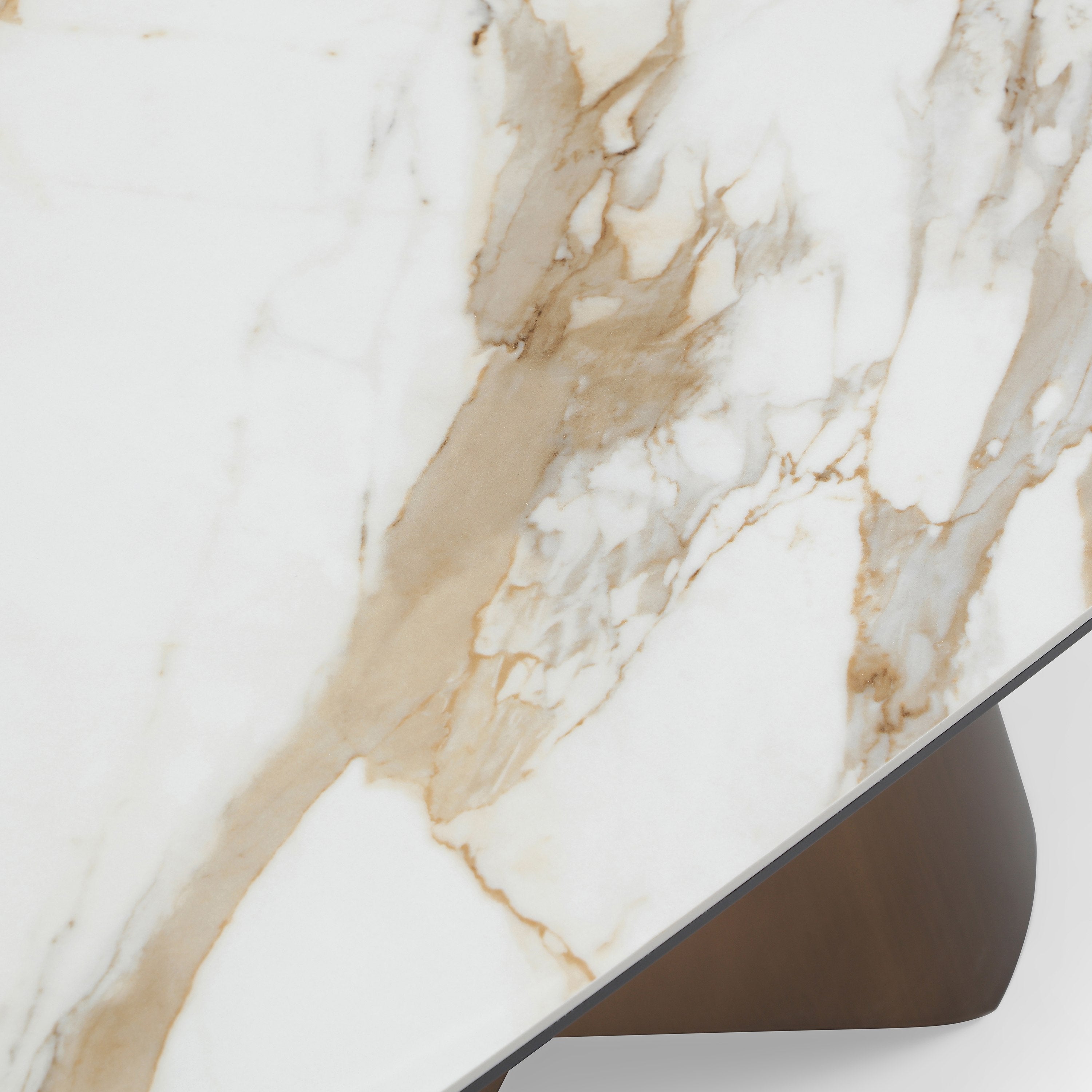 Chiswell Contemporary Ceramic and Brushed Dining Table