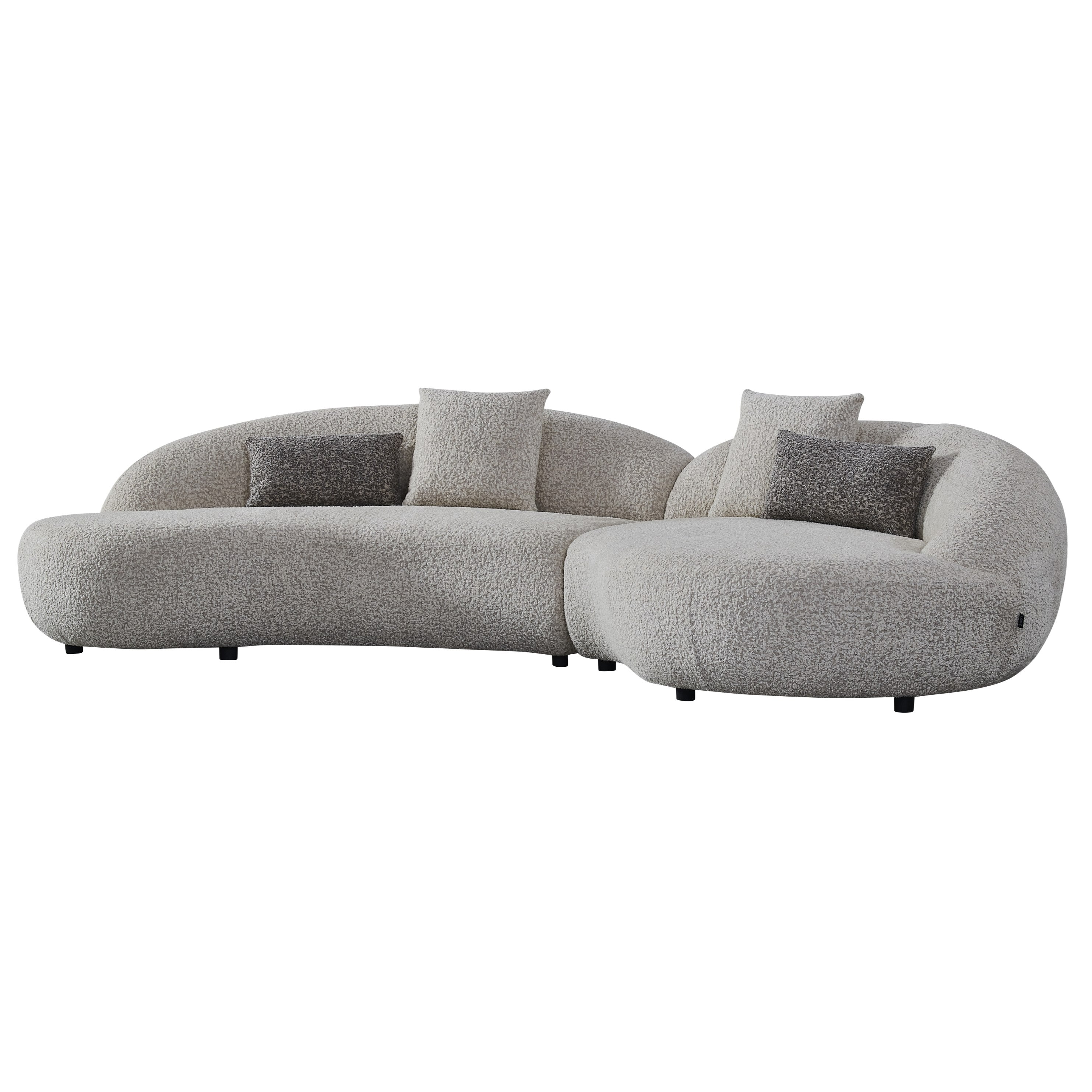 Delvan Contemporary Fabric Right Facing Chaise Sectional Sofa